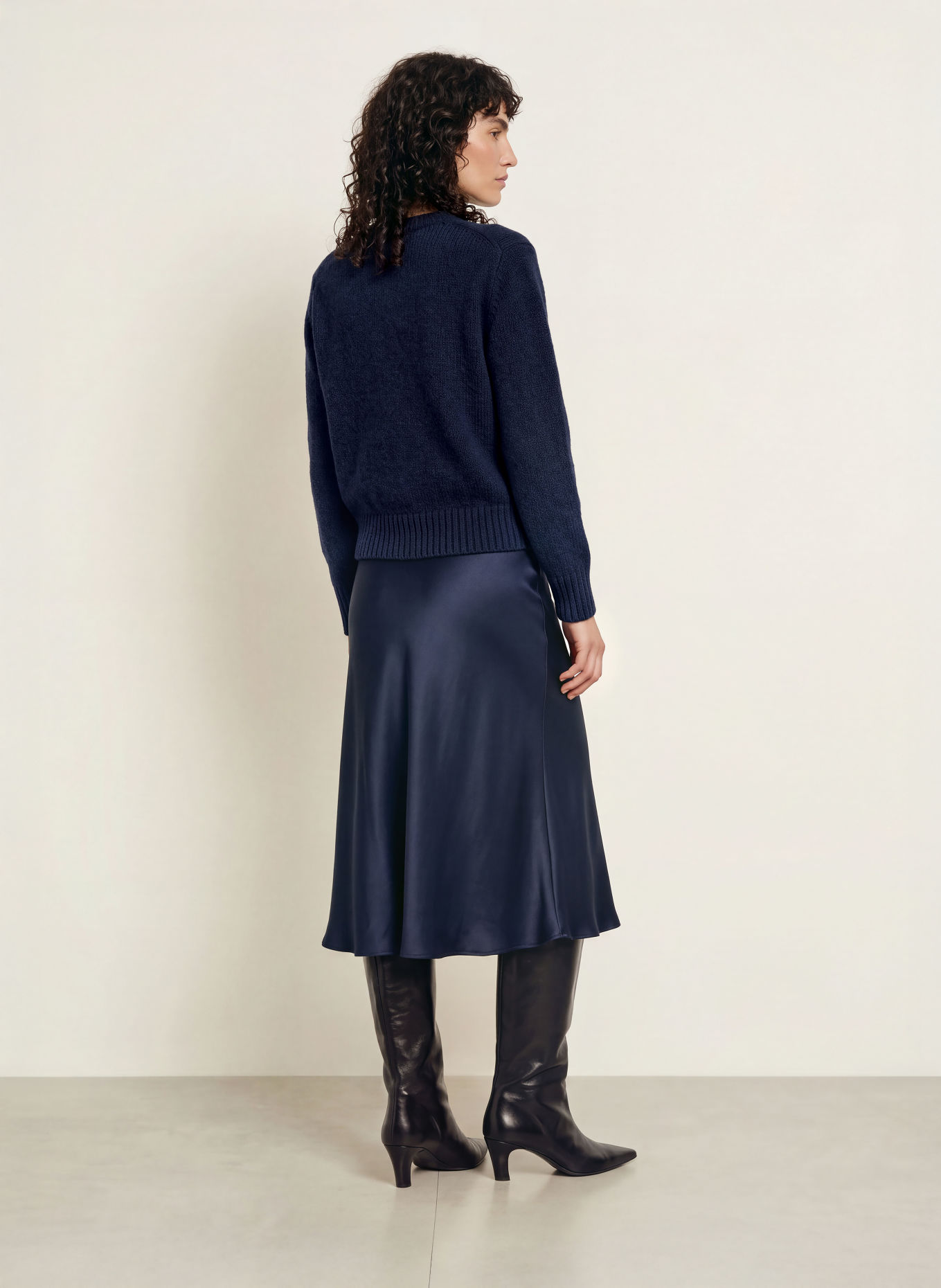 LADNERI Pull en cachemire FEDE: BLEU FONCÉ