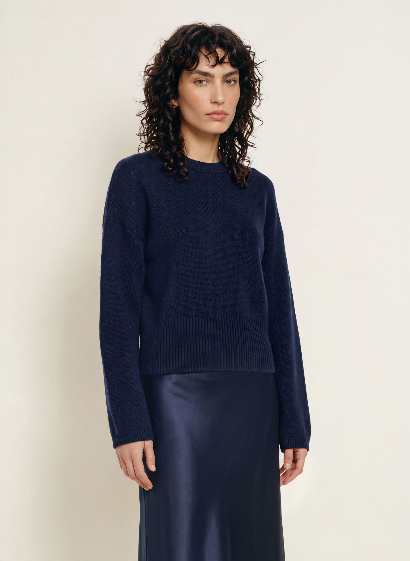 LADNERI Pull en cachemire FEDE: BLEU FONCÉ