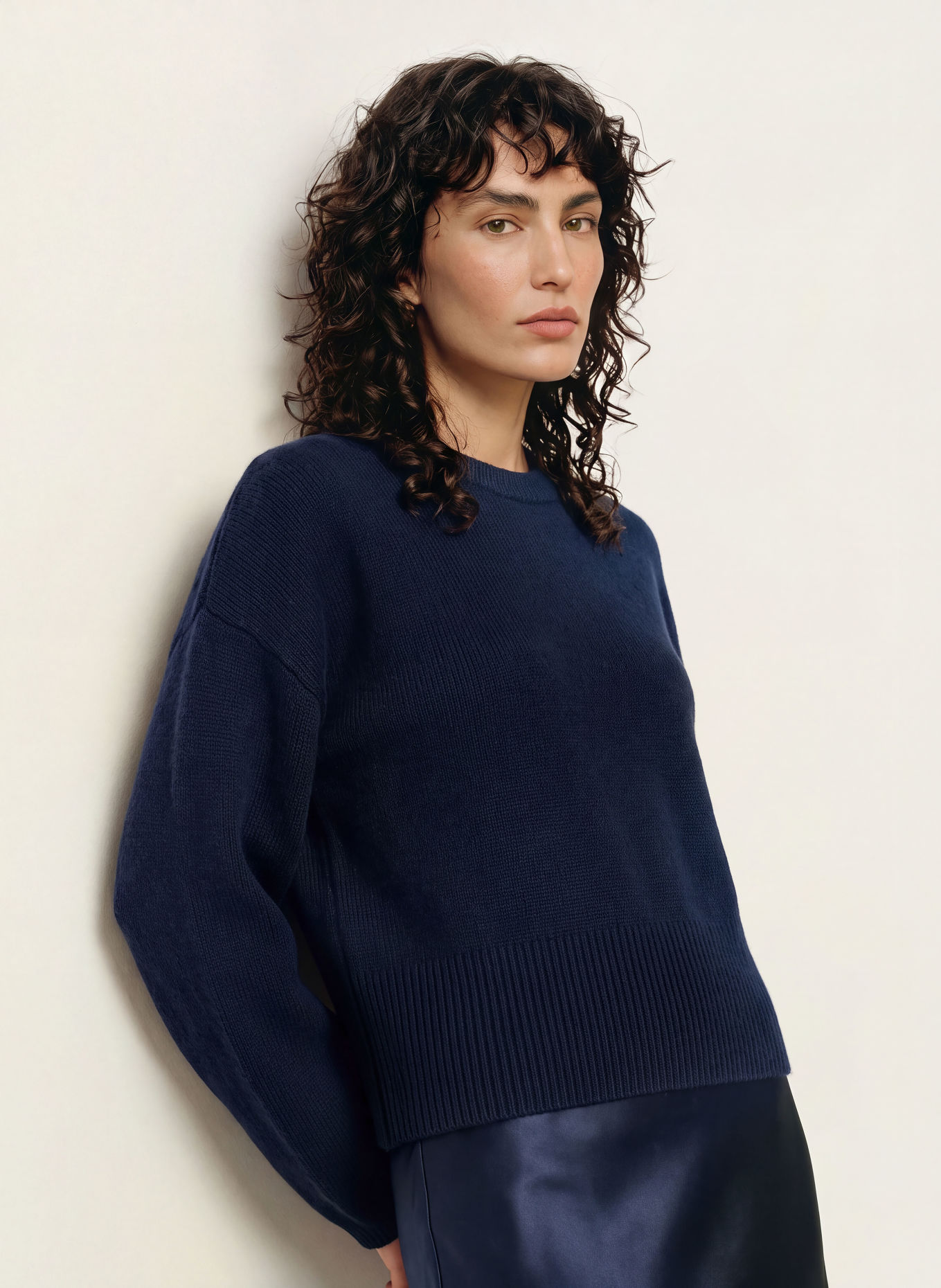 LADNERI Pull en cachemire FEDE: BLEU FONCÉ