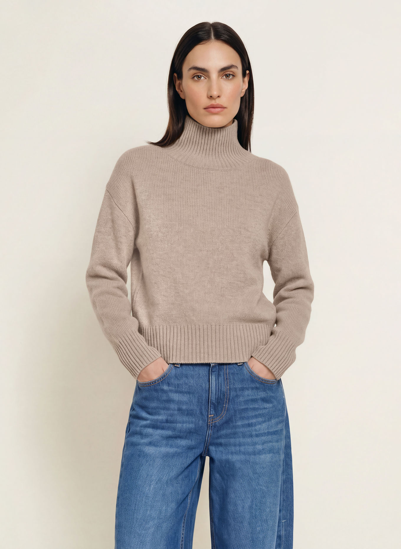 LADNERI Kasjmiertrui JARDIN 2.0: BEIGE