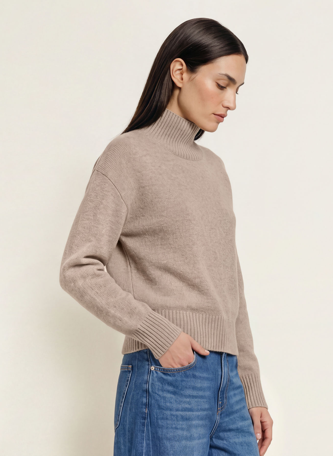 LADNERI Kasjmiertrui JARDIN 2.0: BEIGE