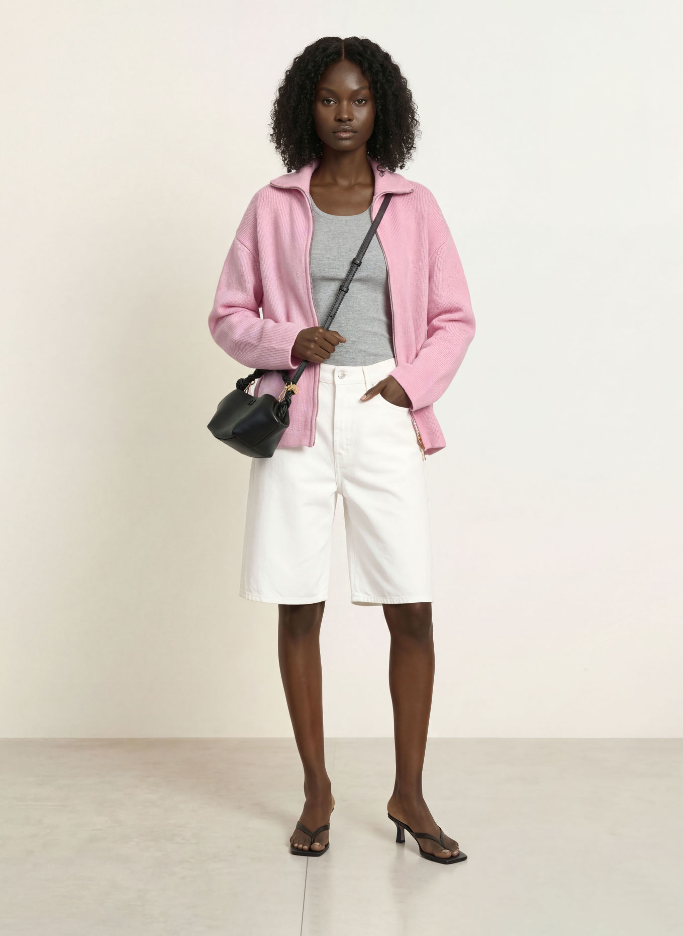 LADNERI Vest MELUA met kasjmier: ROZE