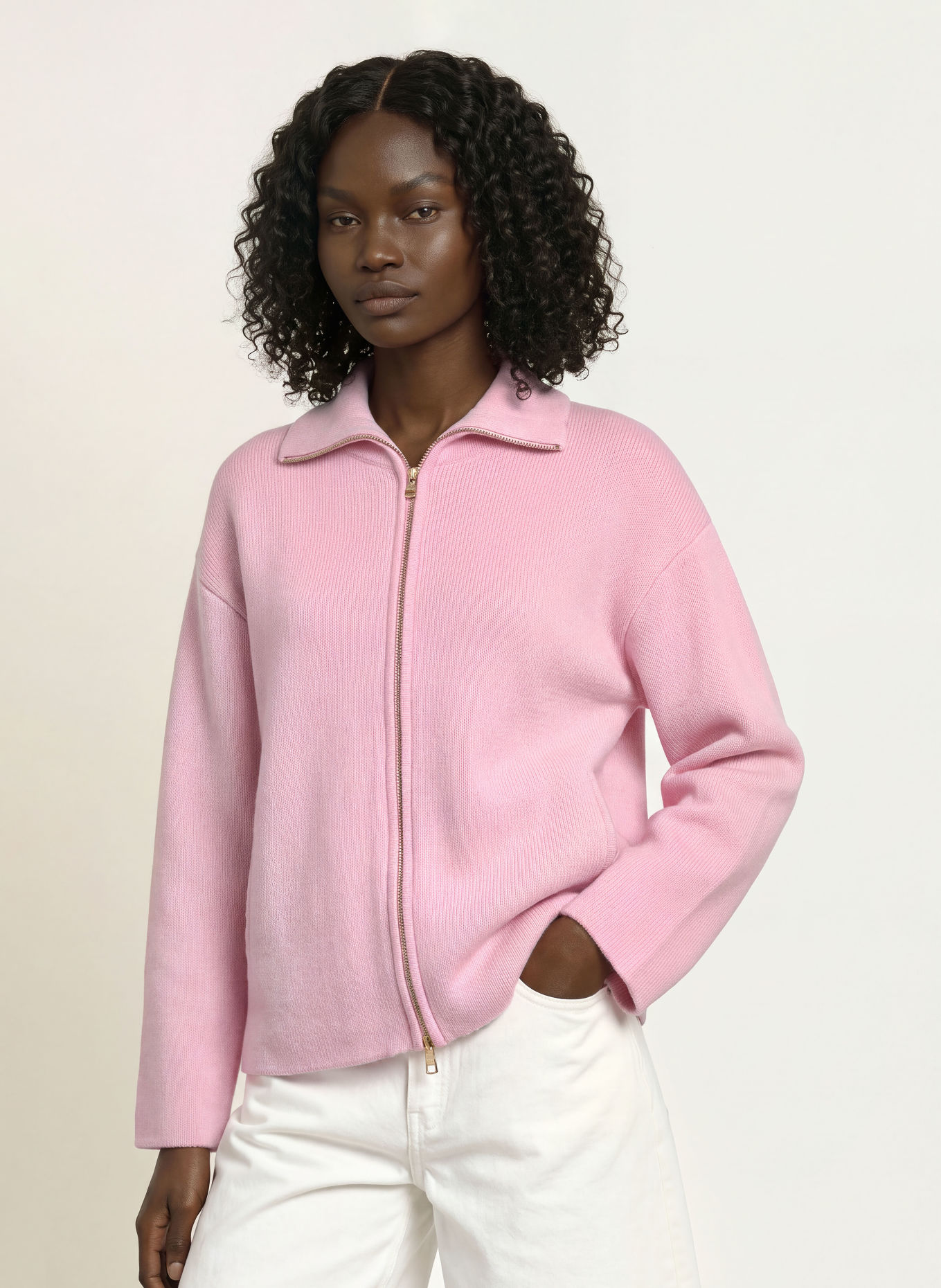 LADNERI Vest MELUA met kasjmier: ROZE