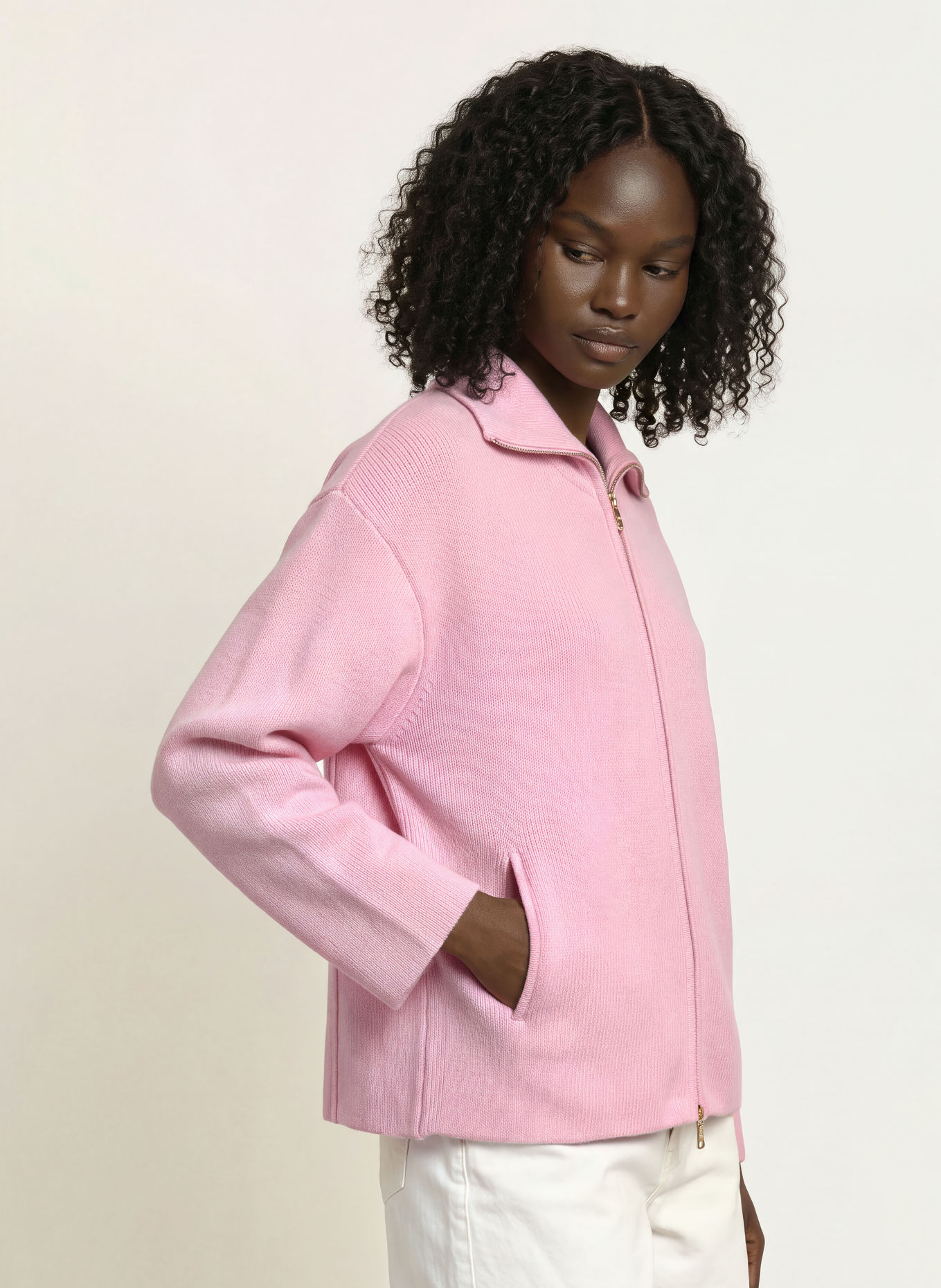 LADNERI Vest MELUA met kasjmier: ROZE