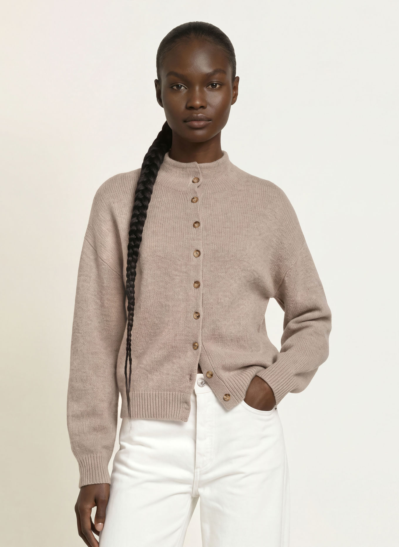 LADNERI Gilet NORDINA en cachemire: BEIGE