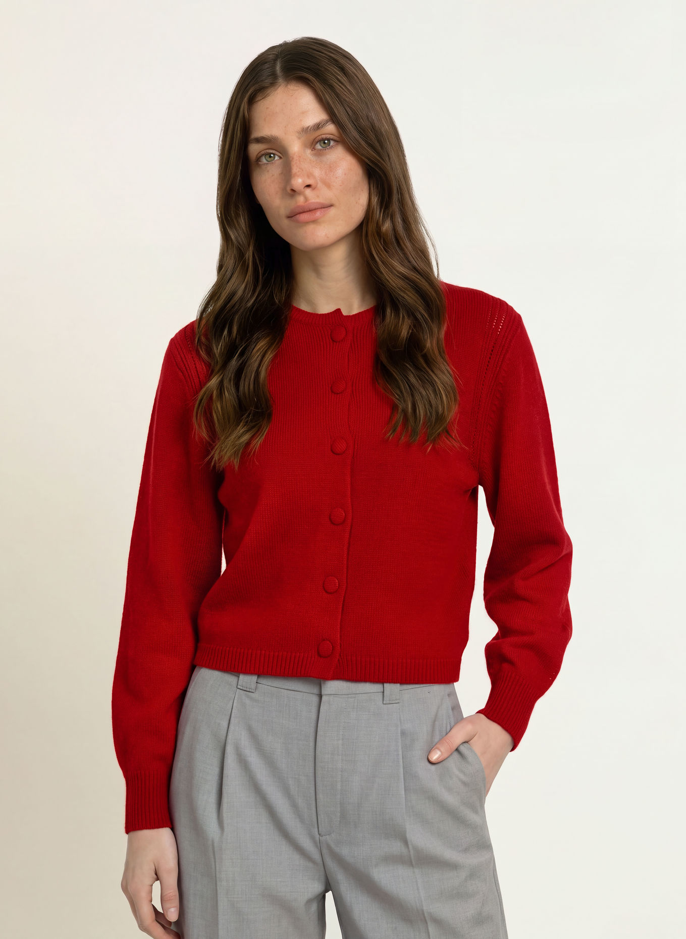 LADNERI Strickjacke NALA aus Cashmere: ROT