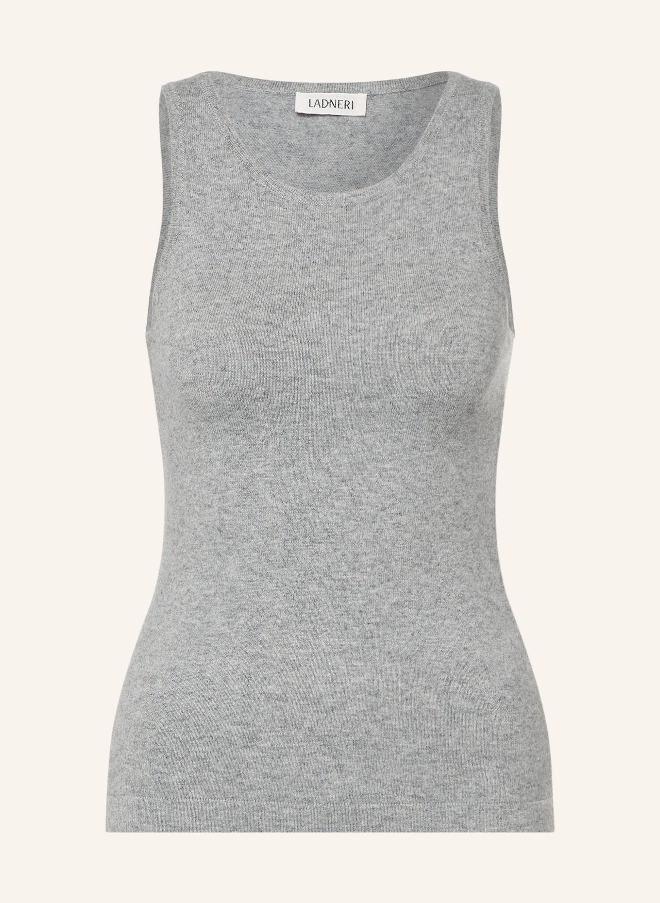 LADNERI Stricktop ELOU mit Cashmere: GRAU