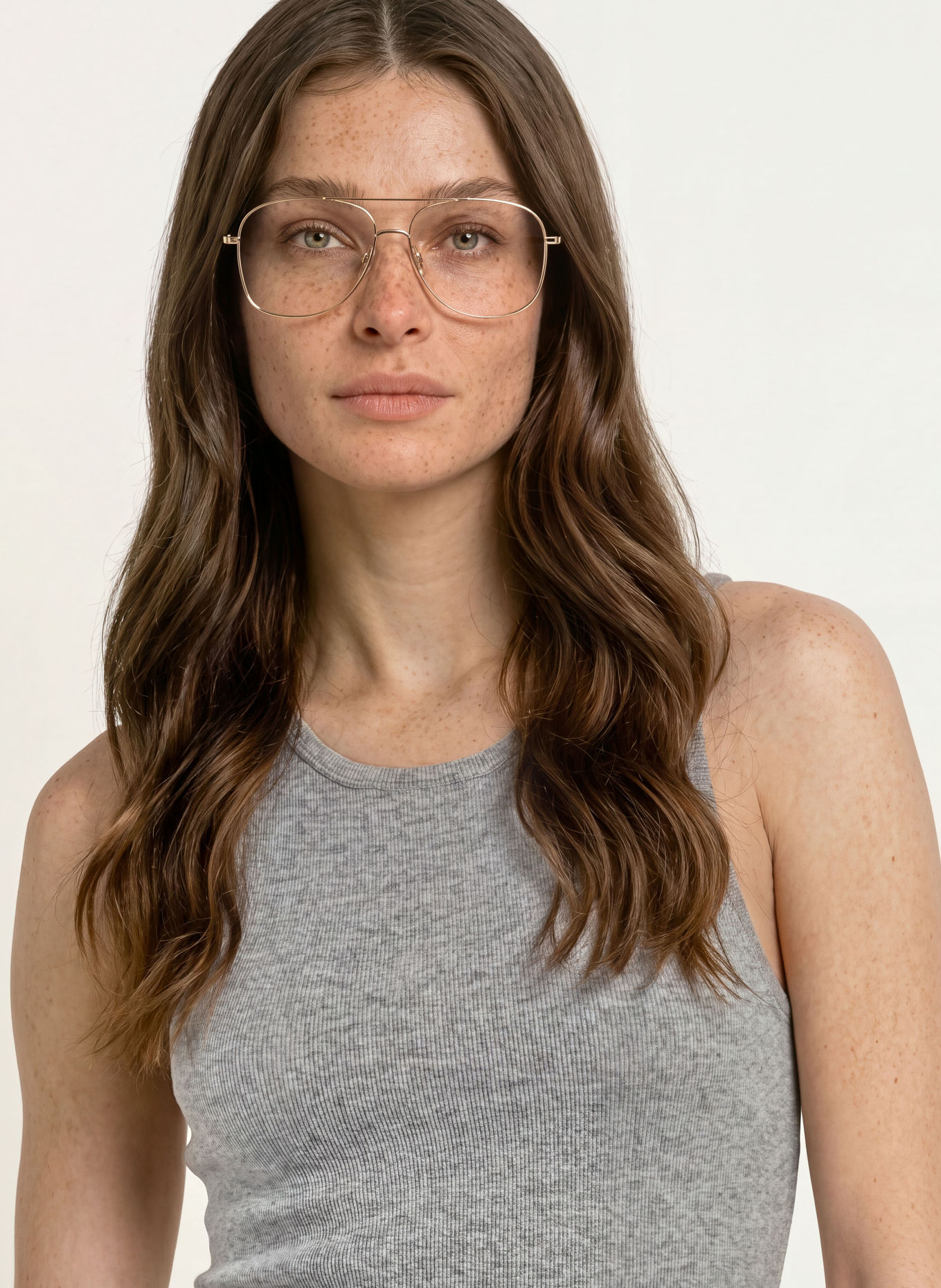 LADNERI Stricktop ELOU mit Cashmere: GRAU