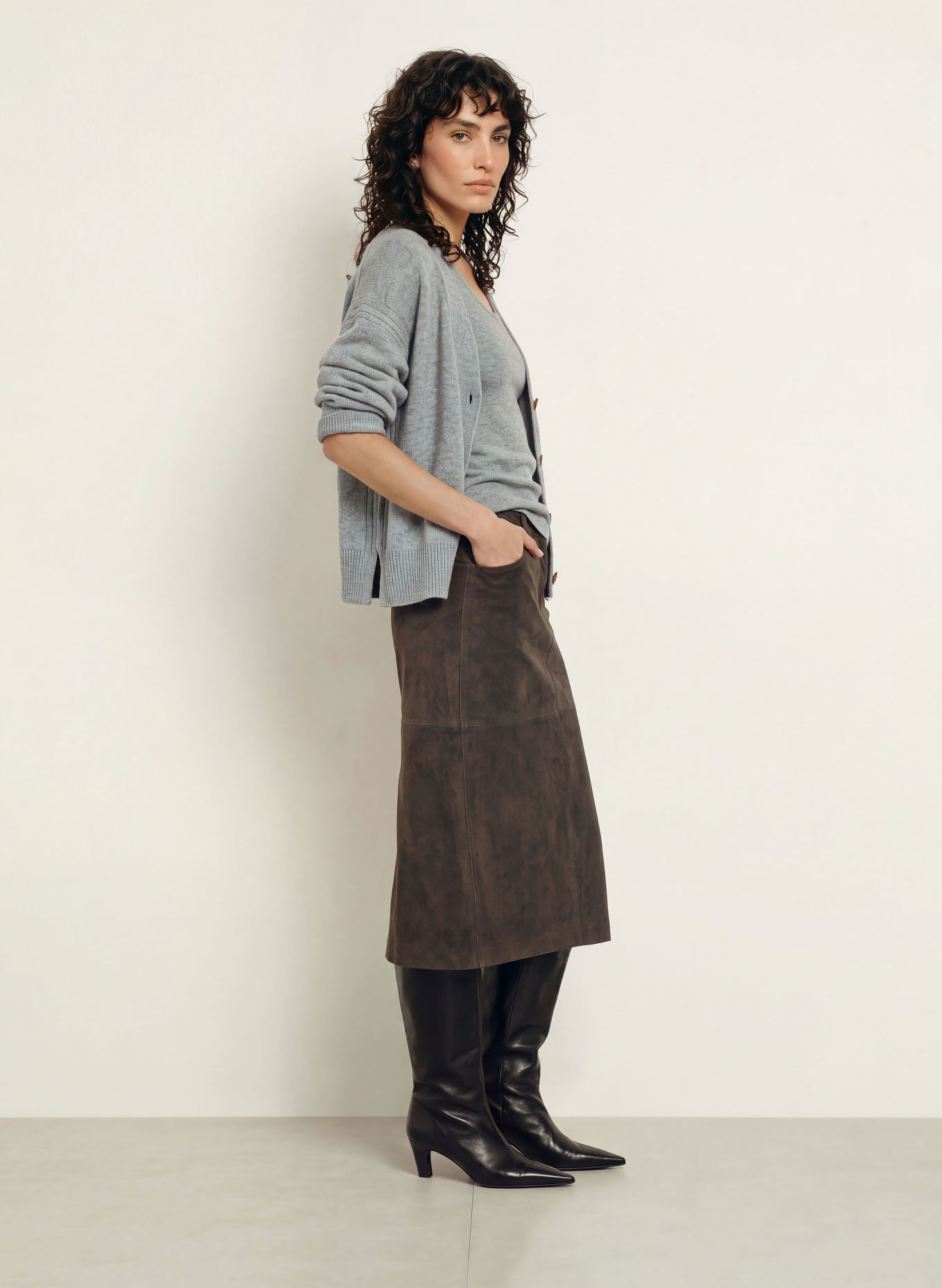 LADNERI Vest LUCE met kasjmier: GRIJS