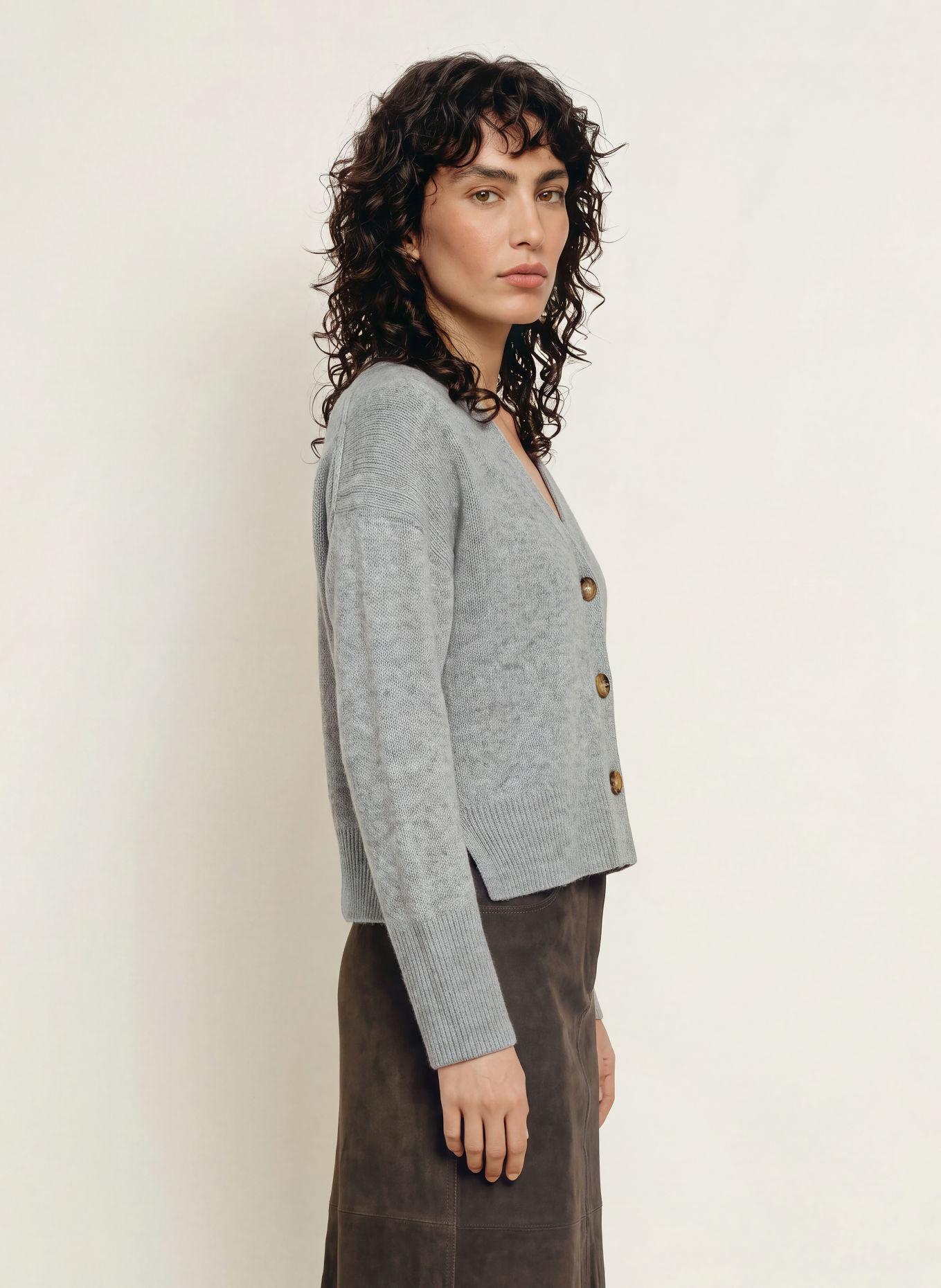 LADNERI Vest LUCE met kasjmier: GRIJS