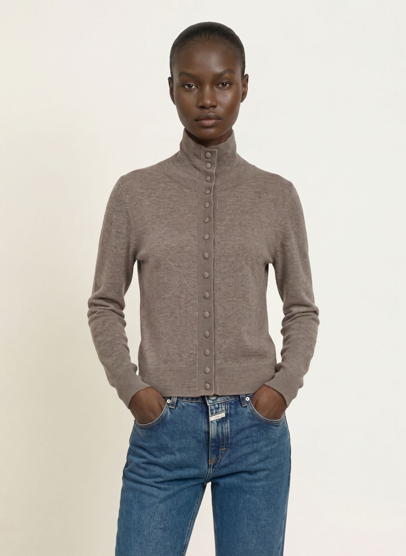 LADNERI Strickjacke LIVIA: HELLBRAUN