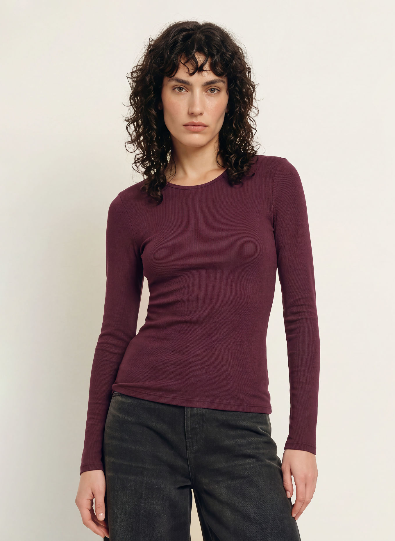 LADNERI Longsleeve LINE: DONKERROOD