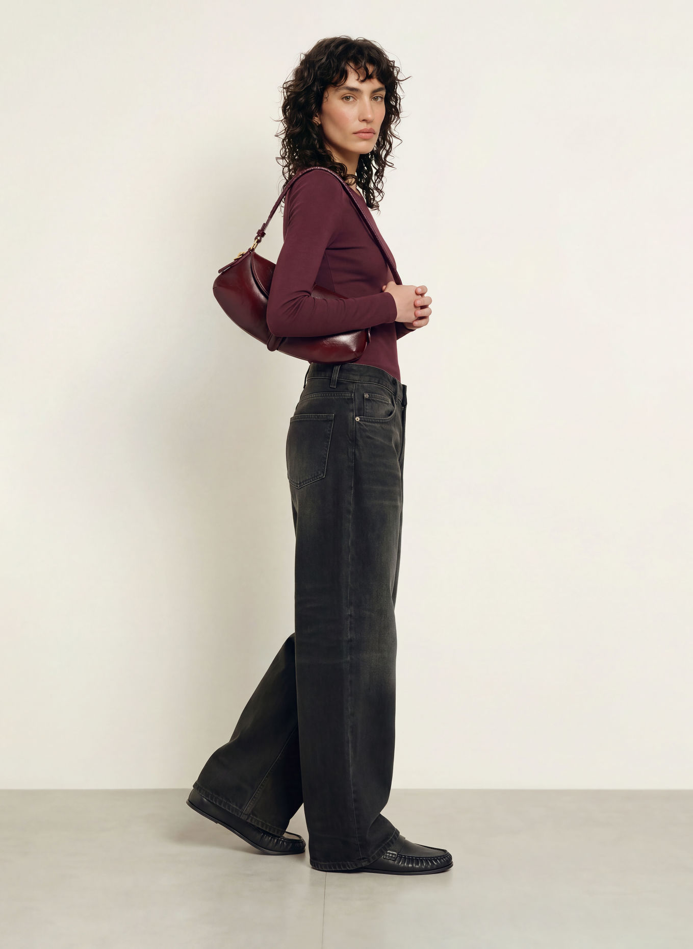 LADNERI Longsleeve LINE: DONKERROOD