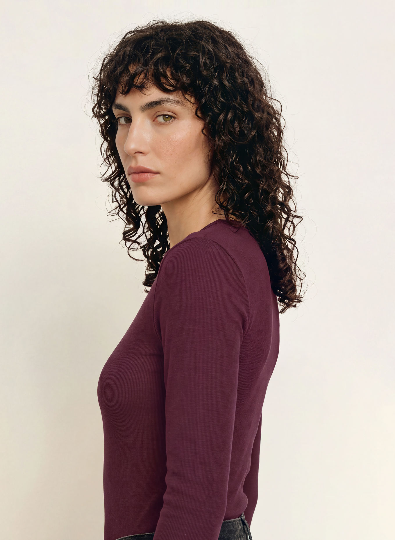 LADNERI Longsleeve LINE: DONKERROOD