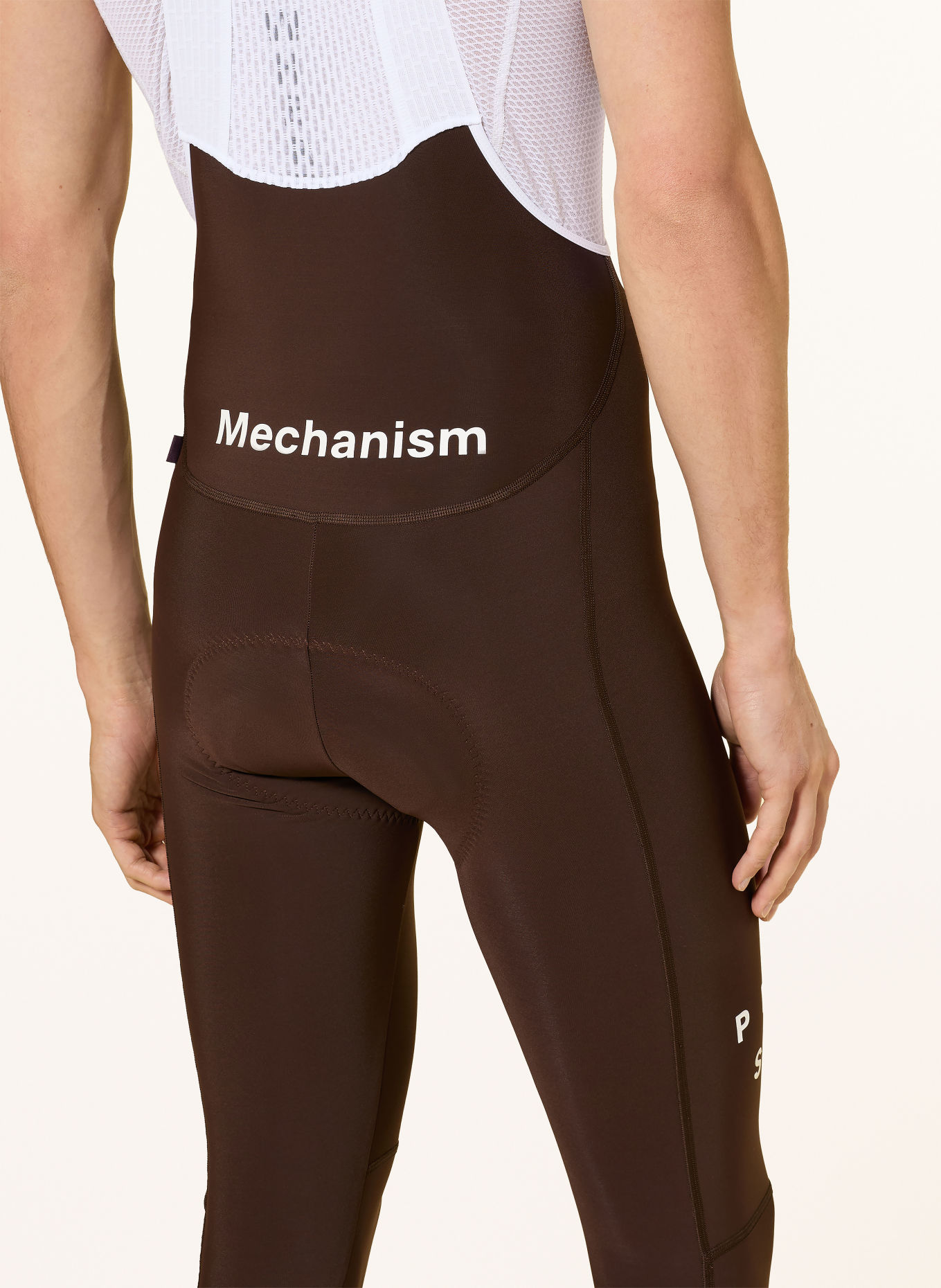 PAS NORMAL STUDIOS Cykelbyxor MECHANISM THERMAL LONG BIBS med hängslen och vadderad ilägg: MÖRKBRUN / VIT