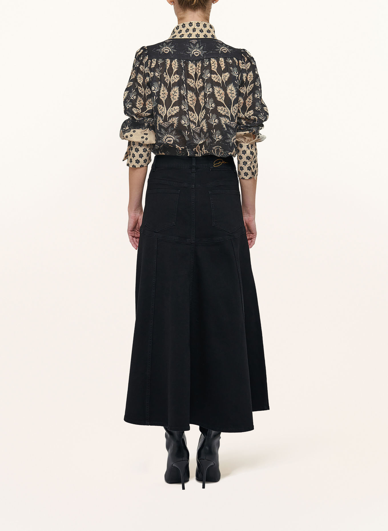 dea kudibal Leinenbluse AMELIE: SCHWARZ / BEIGE / KHAKI