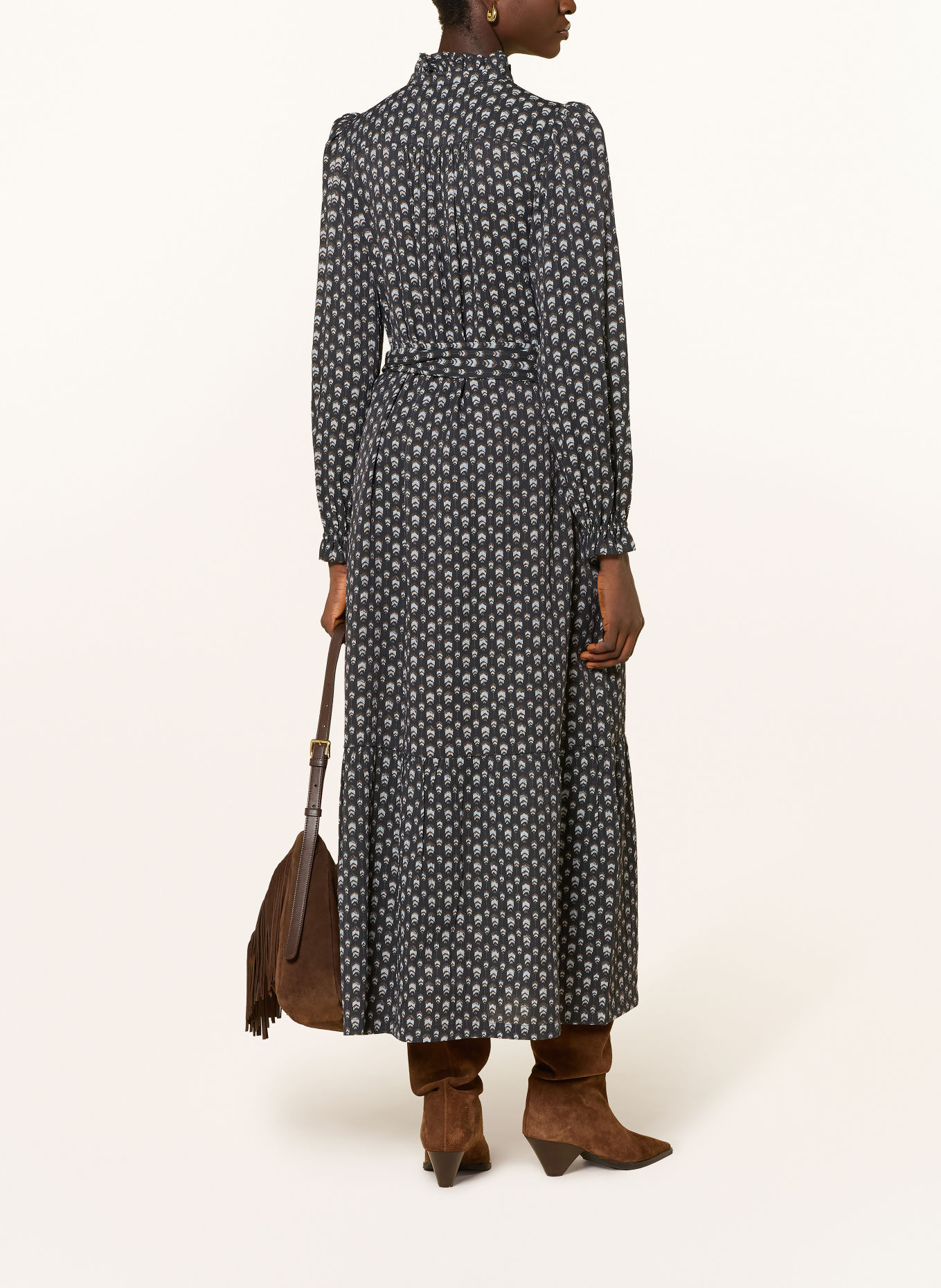 dea kudibal Kleid LORRAINE: DUNKELBLAU / BEIGE / WEISS