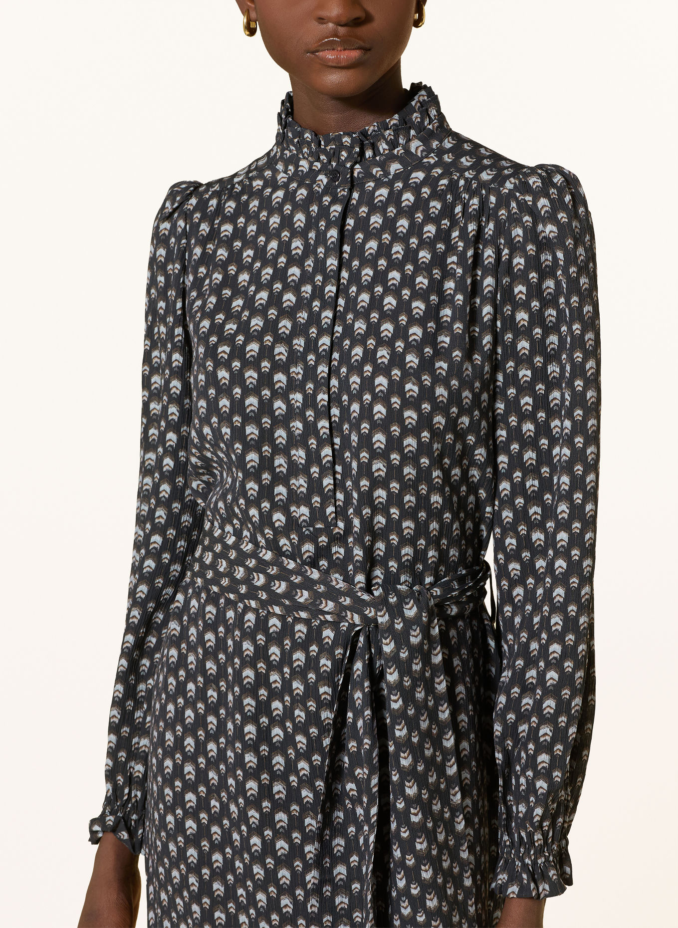dea kudibal Kleid LORRAINE: DUNKELBLAU / BEIGE / WEISS