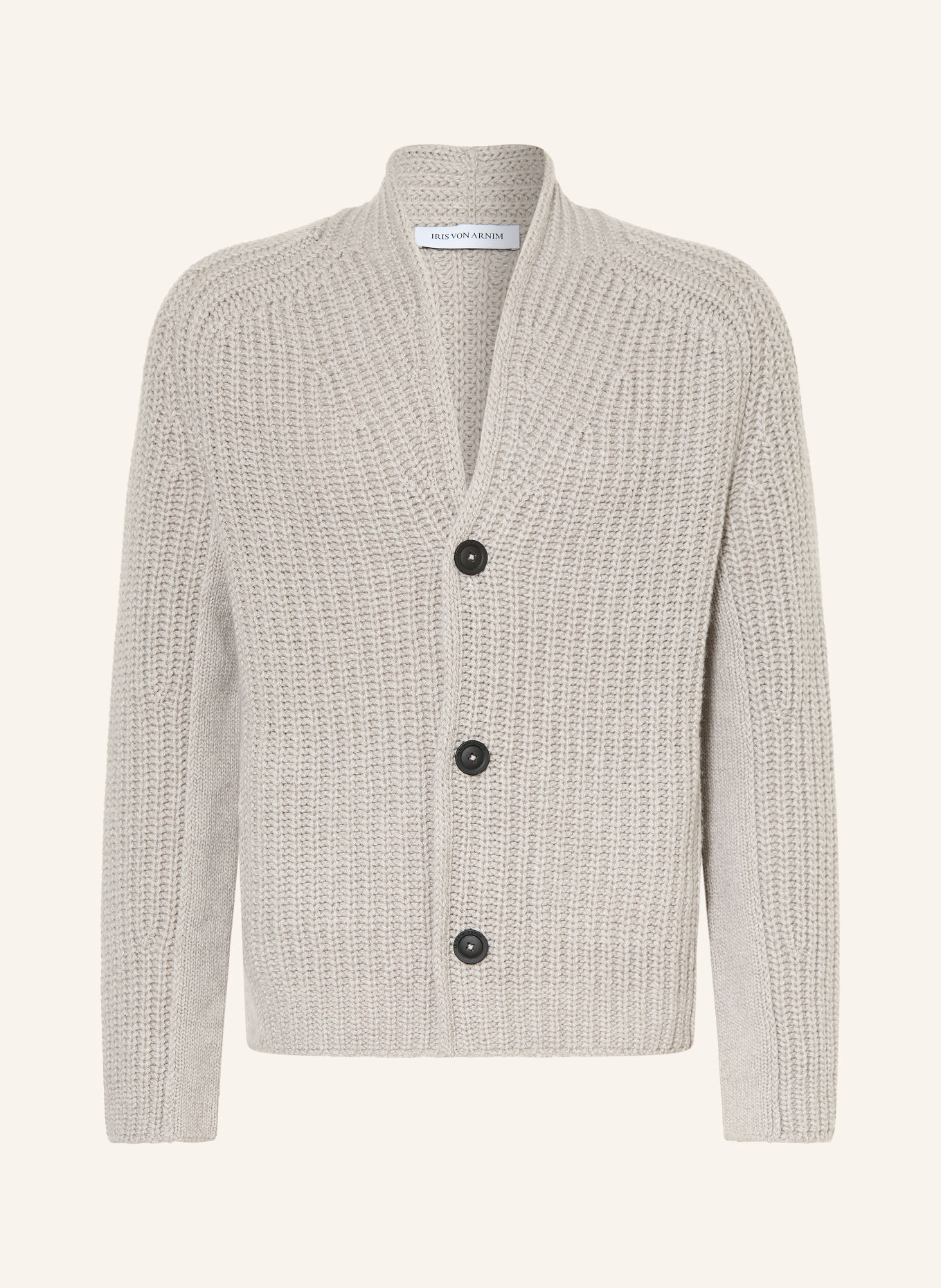 IRIS von ARNIM LEIGHTON Cashmere Cardigan: LIGHT GRAY