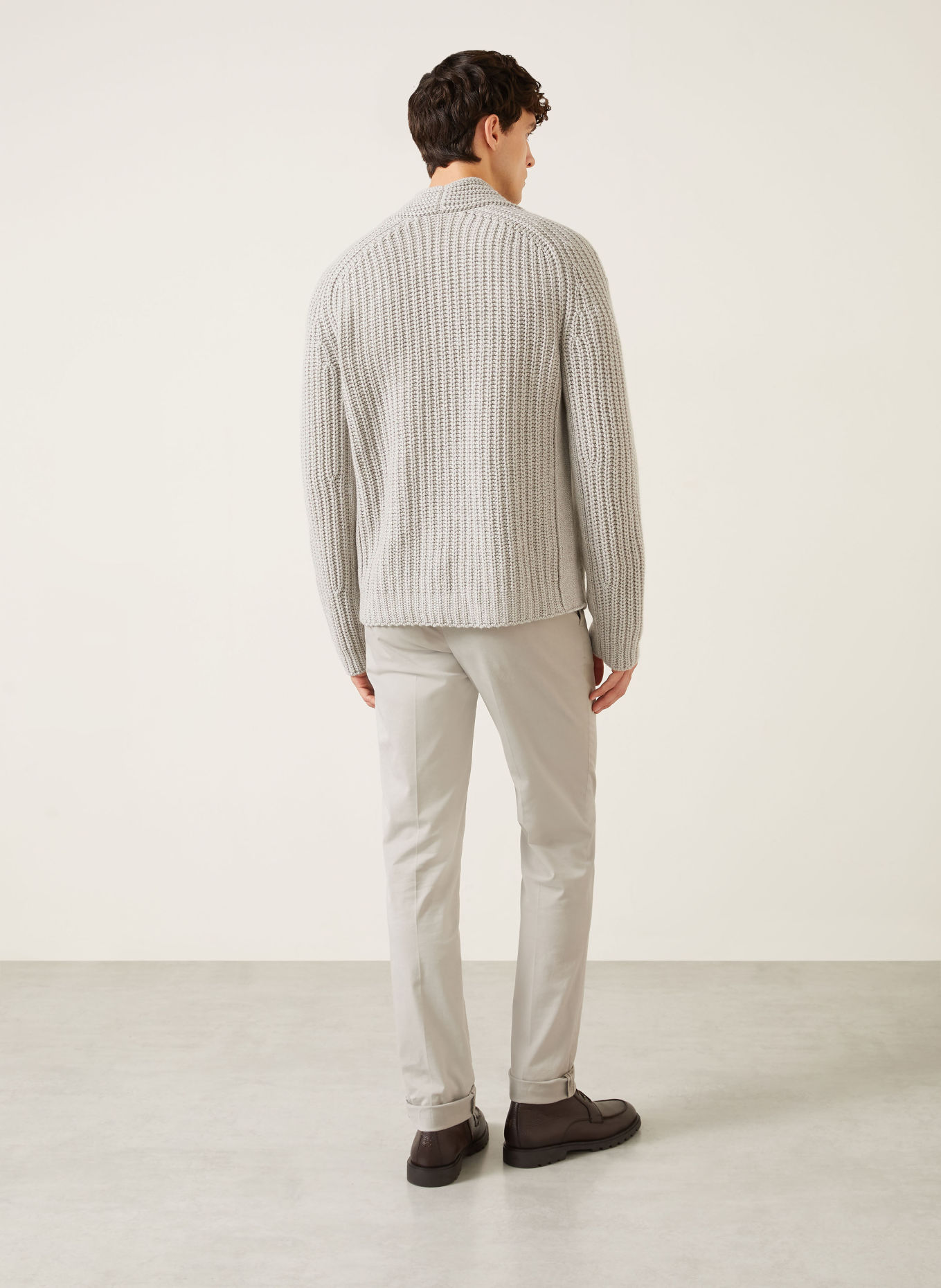 IRIS von ARNIM LEIGHTON Cashmere Cardigan: LIGHT GRAY