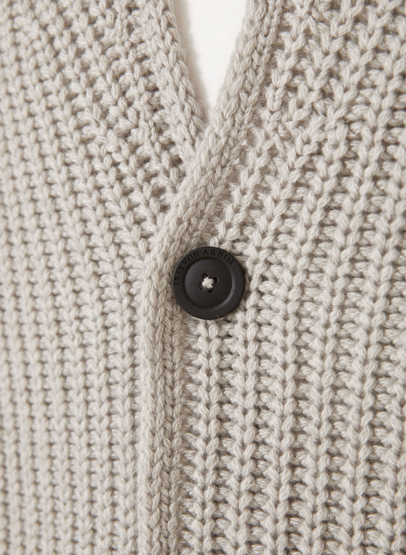 IRIS von ARNIM LEIGHTON Cashmere Cardigan: LIGHT GRAY