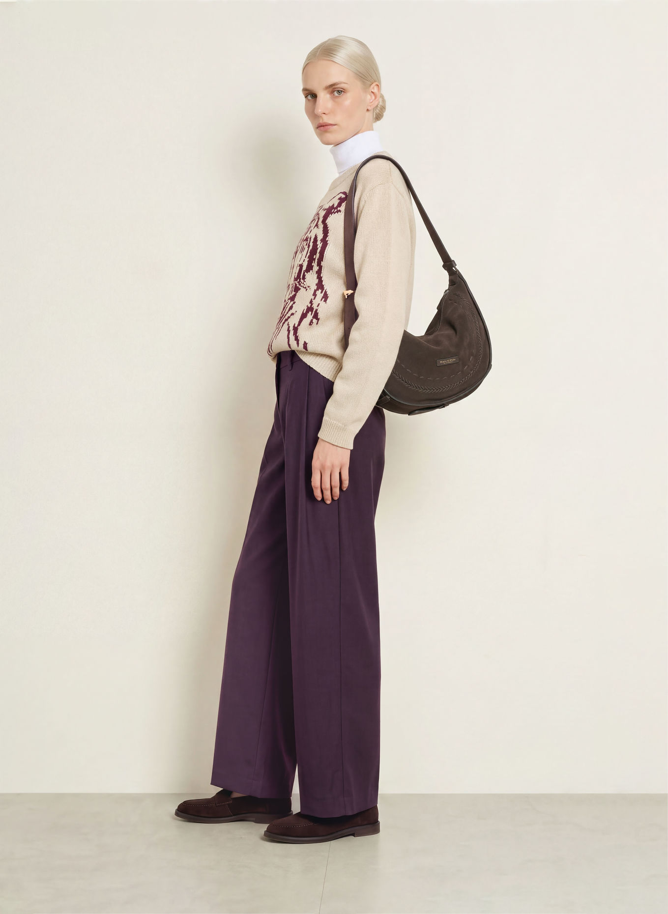 Miss Lagotte Pull: CRÈME / LILAS FONCÉ