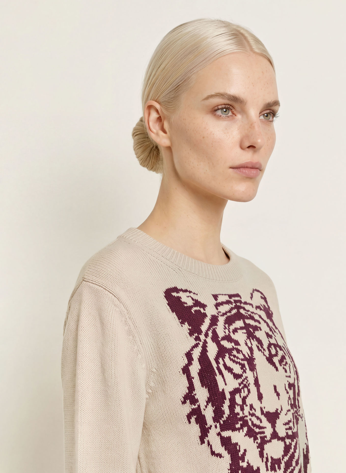 Miss Lagotte Pull: CRÈME / LILAS FONCÉ