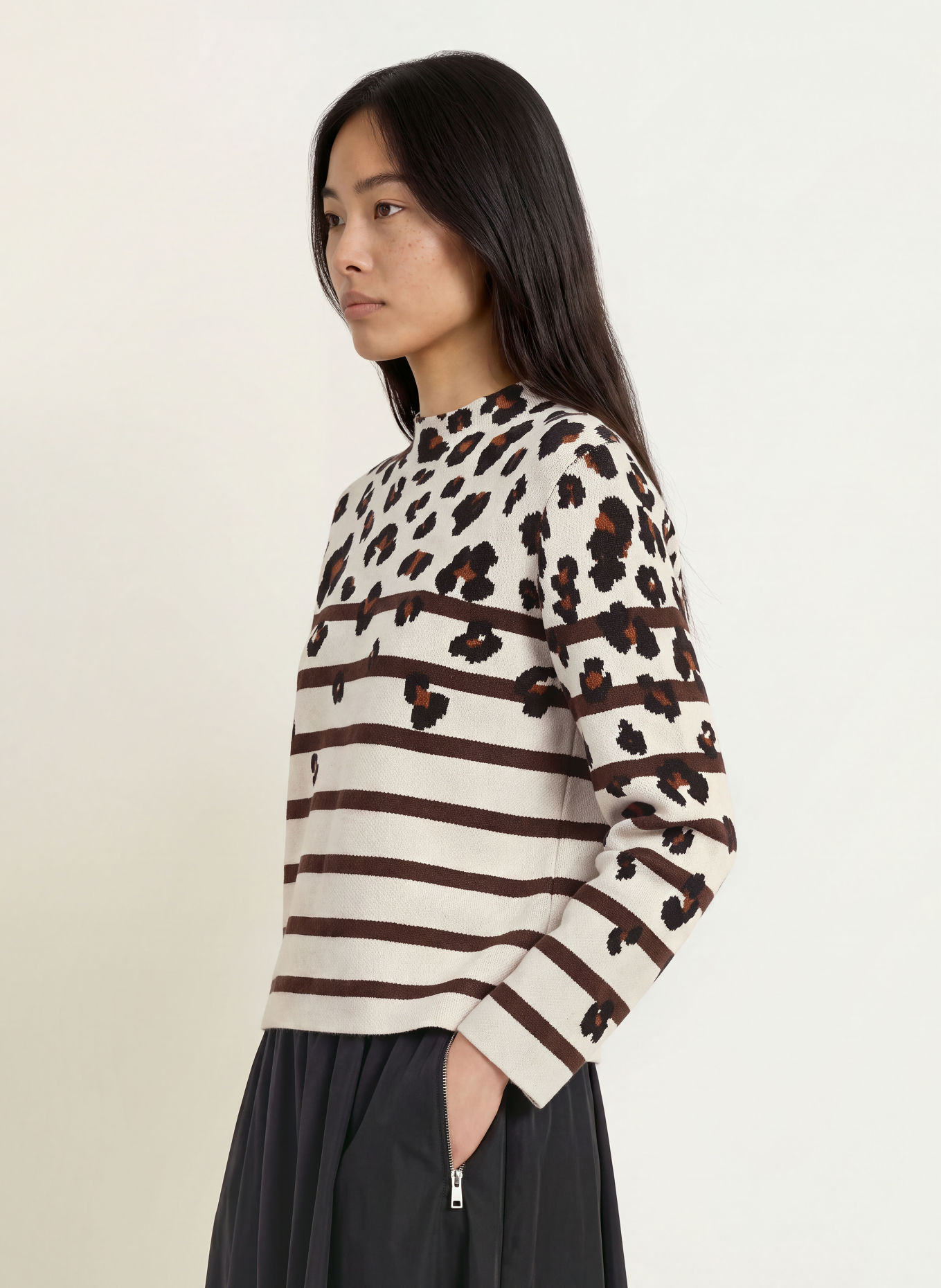 Miss Lagotte Pullover: CREME / BRAUN / SCHWARZ