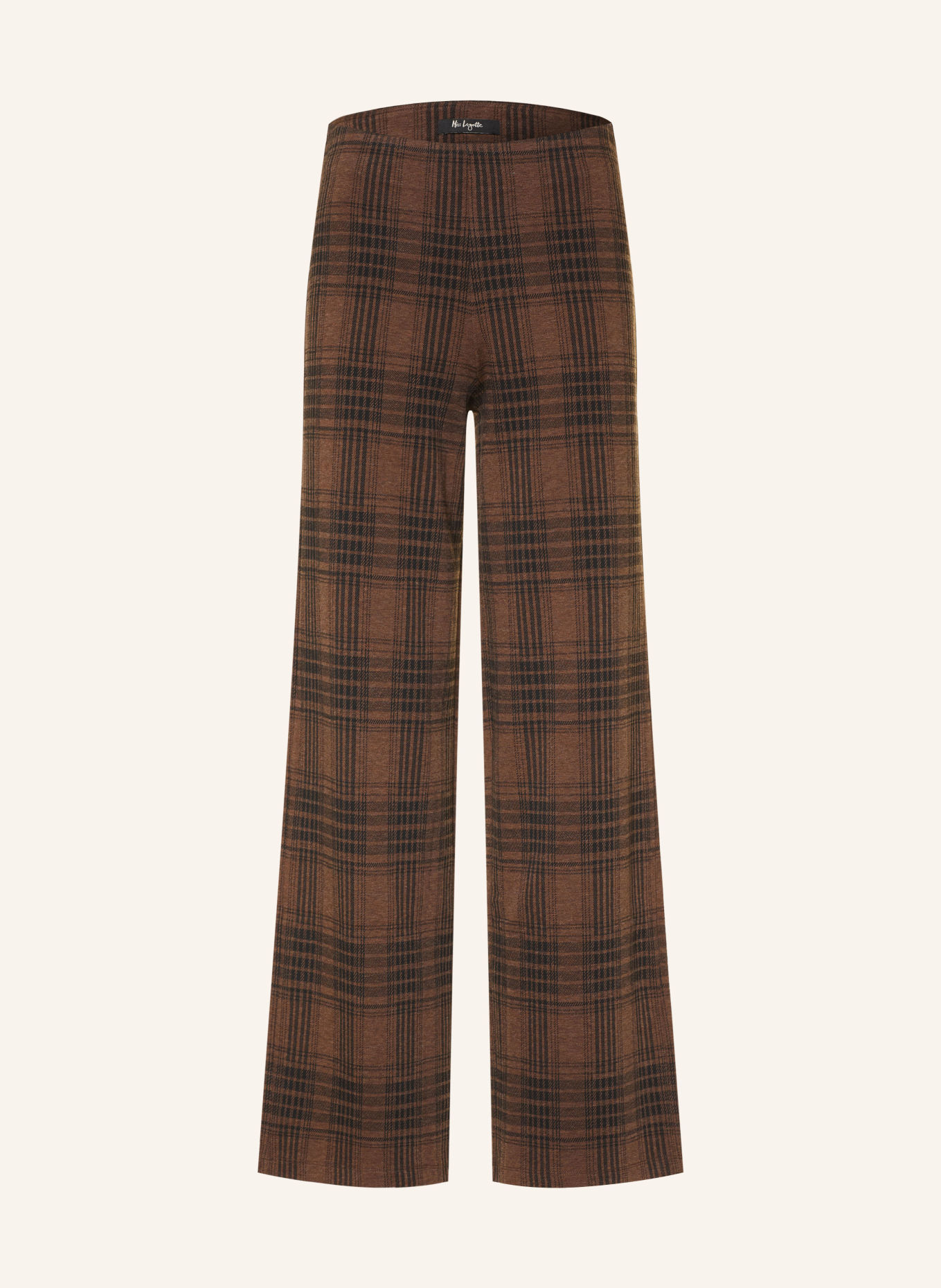 Miss Lagotte Jersey wide-leg trousers: BROWN / BLACK