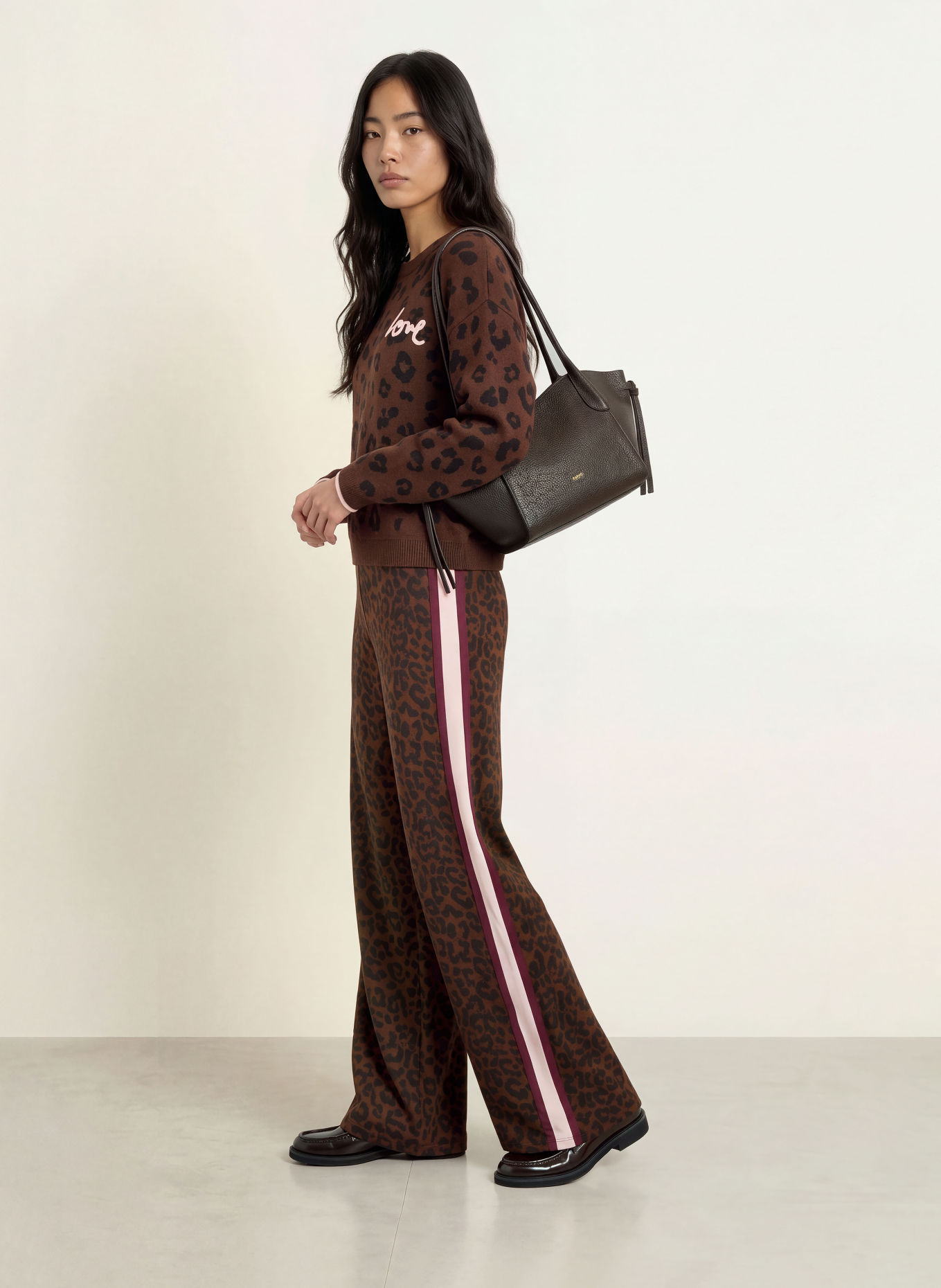 Miss Lagotte Pull: MARRON FONCÉ / ROSE CLAIR / NOIR