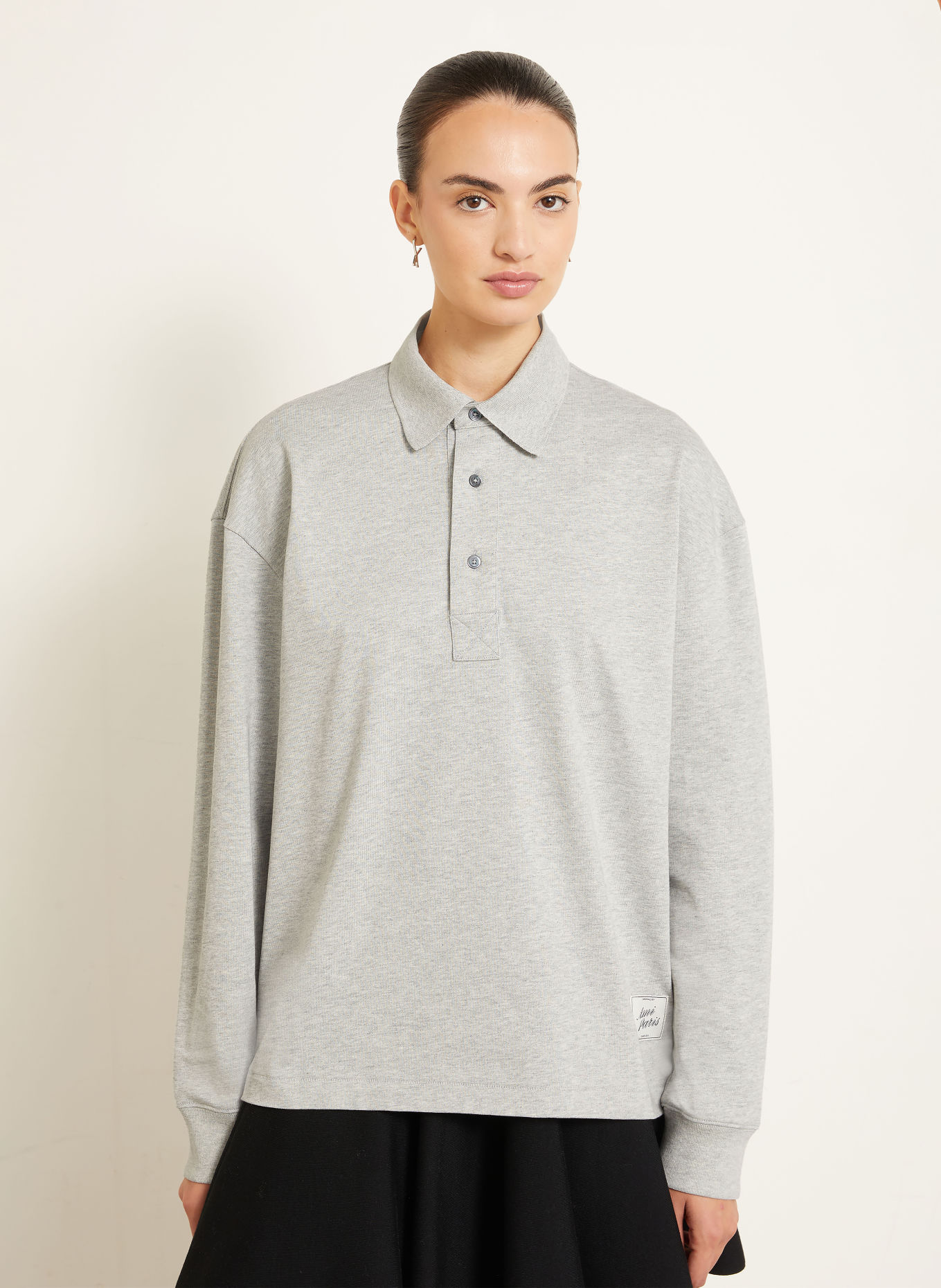 AMI PARIS Jersey-poloshirt: LICHTGRIJS