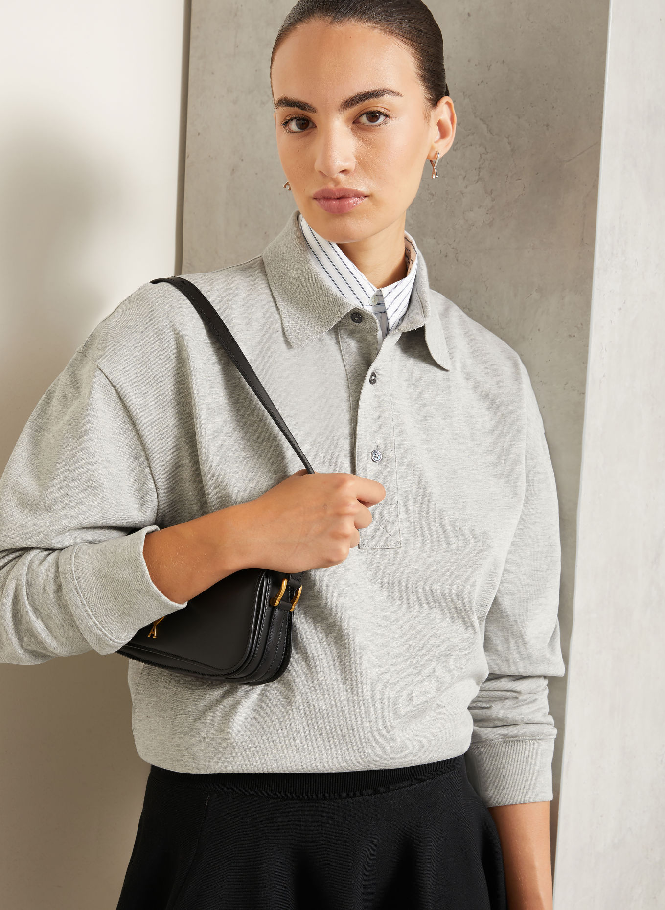 AMI PARIS Jersey-poloshirt: LICHTGRIJS
