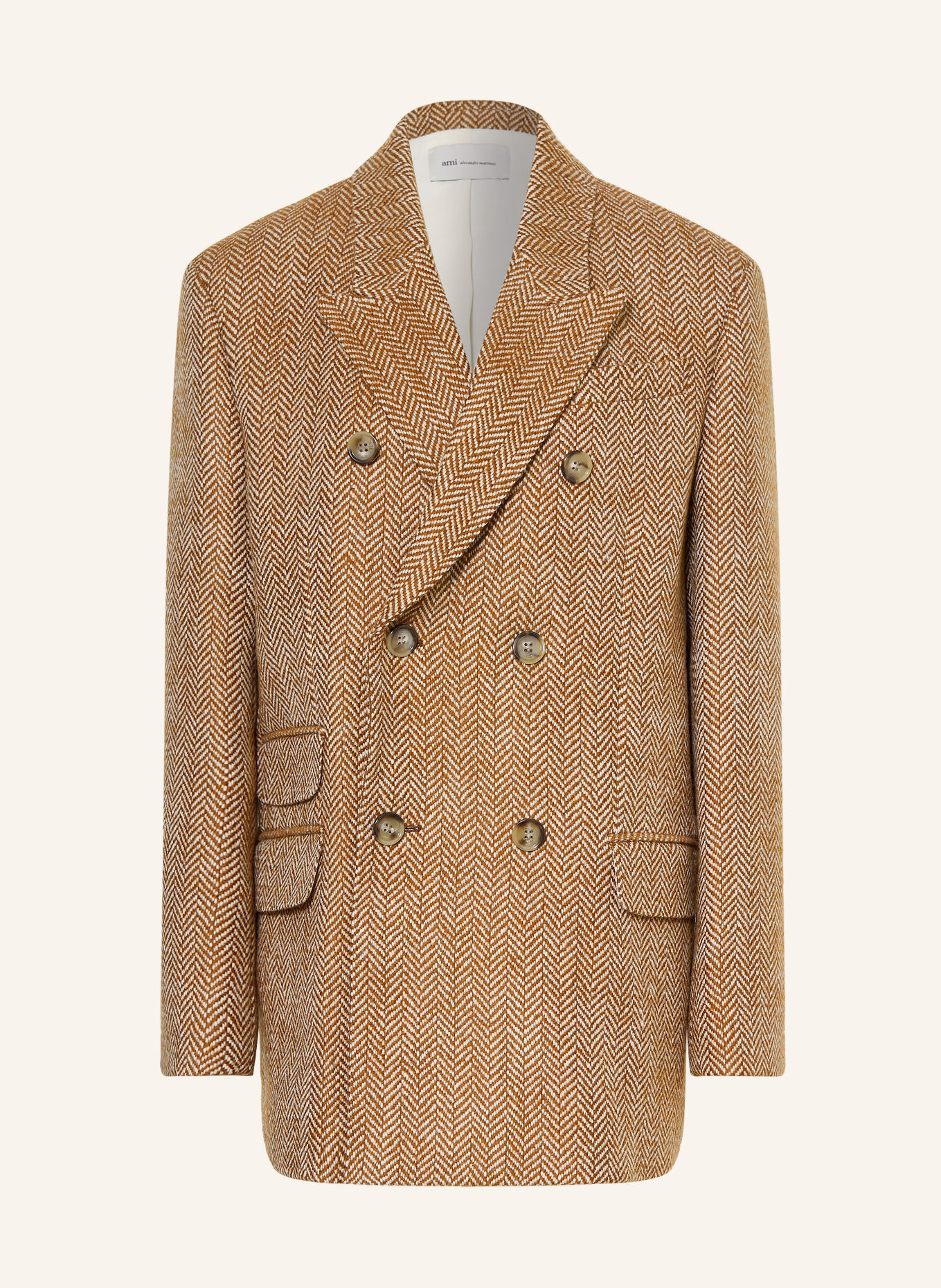 AMI PARIS Lang blazer: BRUN / BEIGE