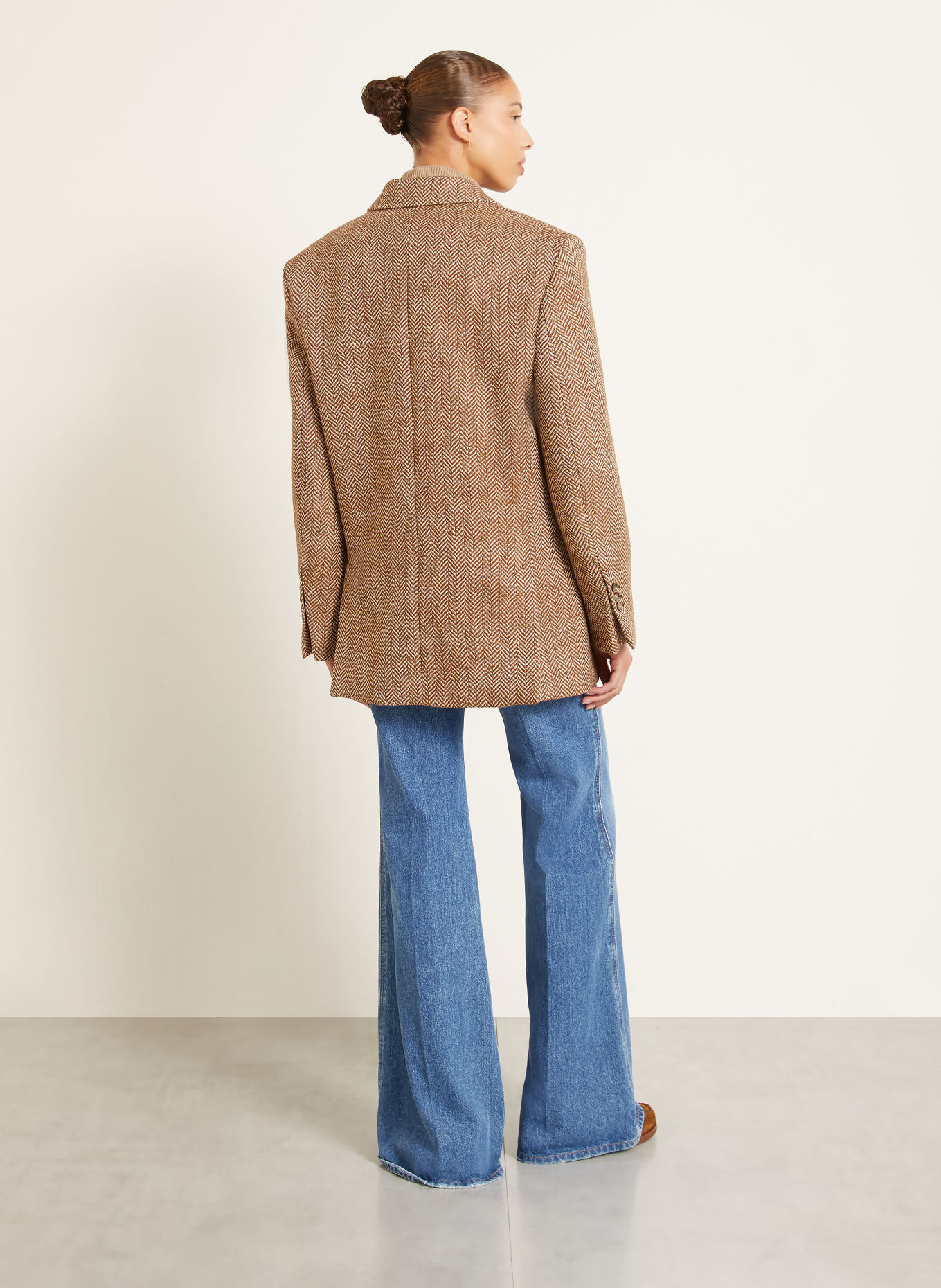 AMI PARIS Lang blazer: BRUN / BEIGE