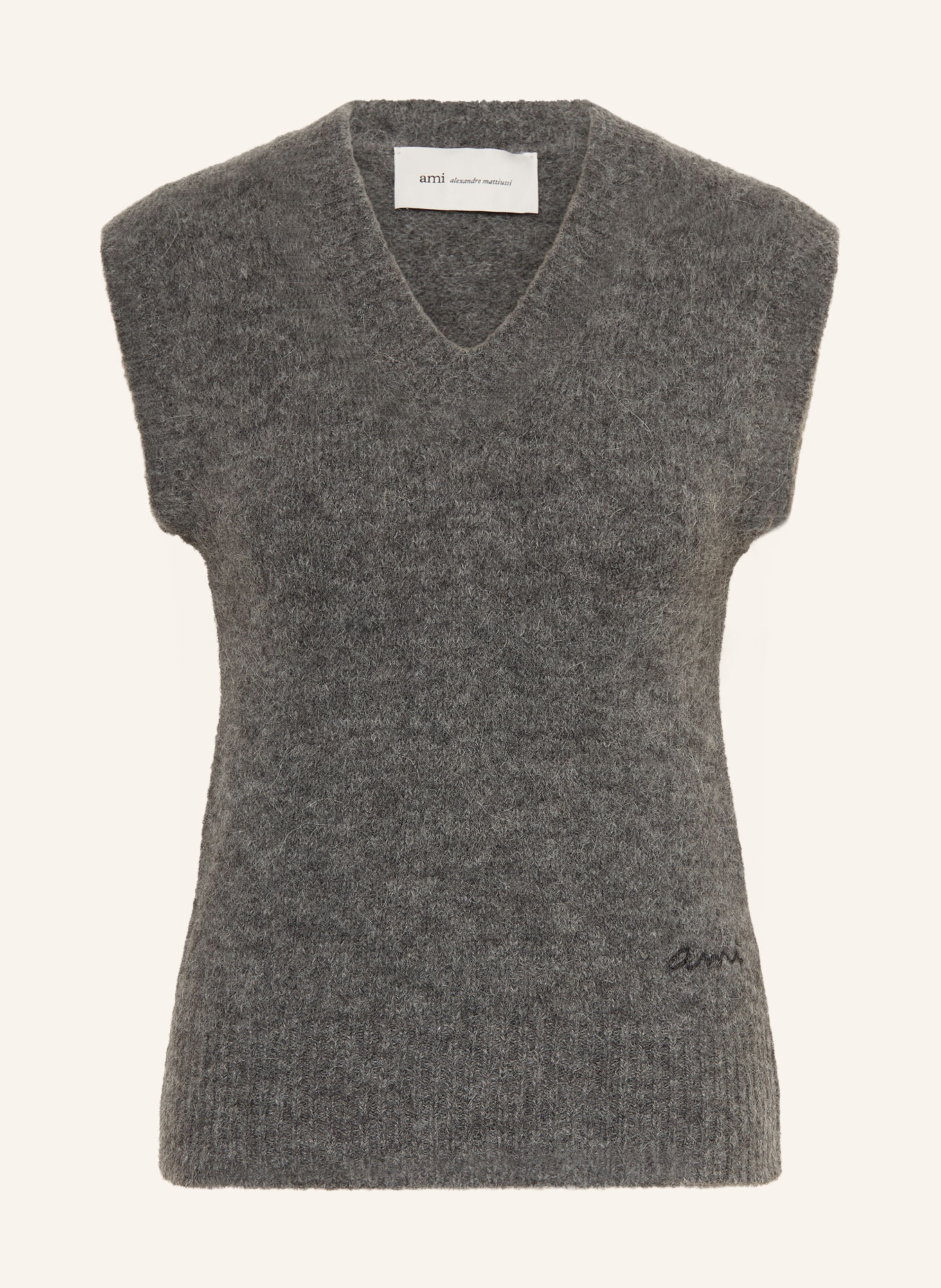 AMI PARIS Alpaca Sweater Vest: GRAY