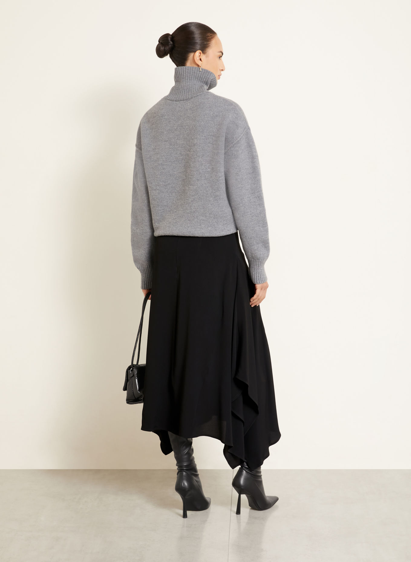 AMI PARIS Rok met zijde: ZWART