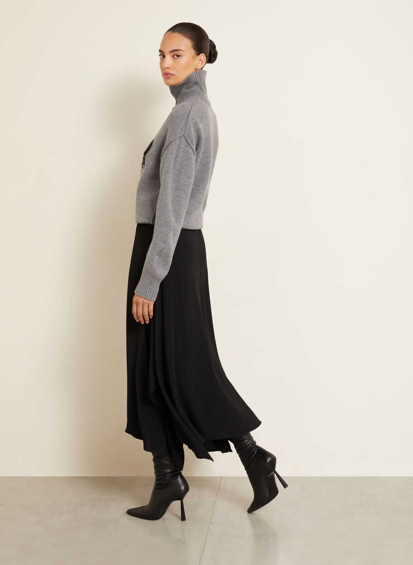 AMI PARIS Rok met zijde: ZWART