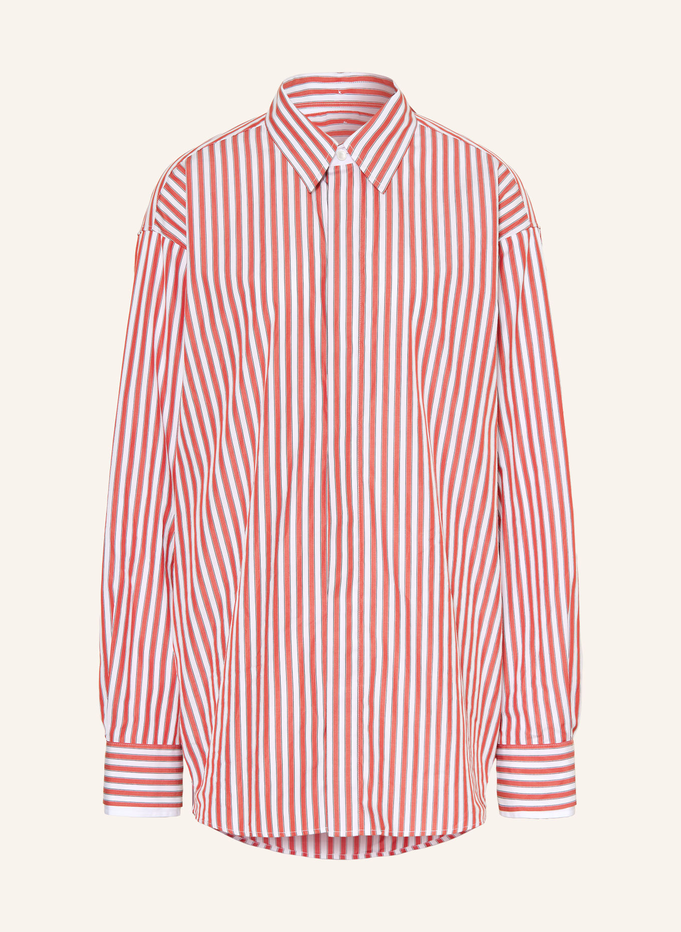 AMI PARIS Bluzka koszulowa w stylu oversize: CZERWONY / BIAŁY