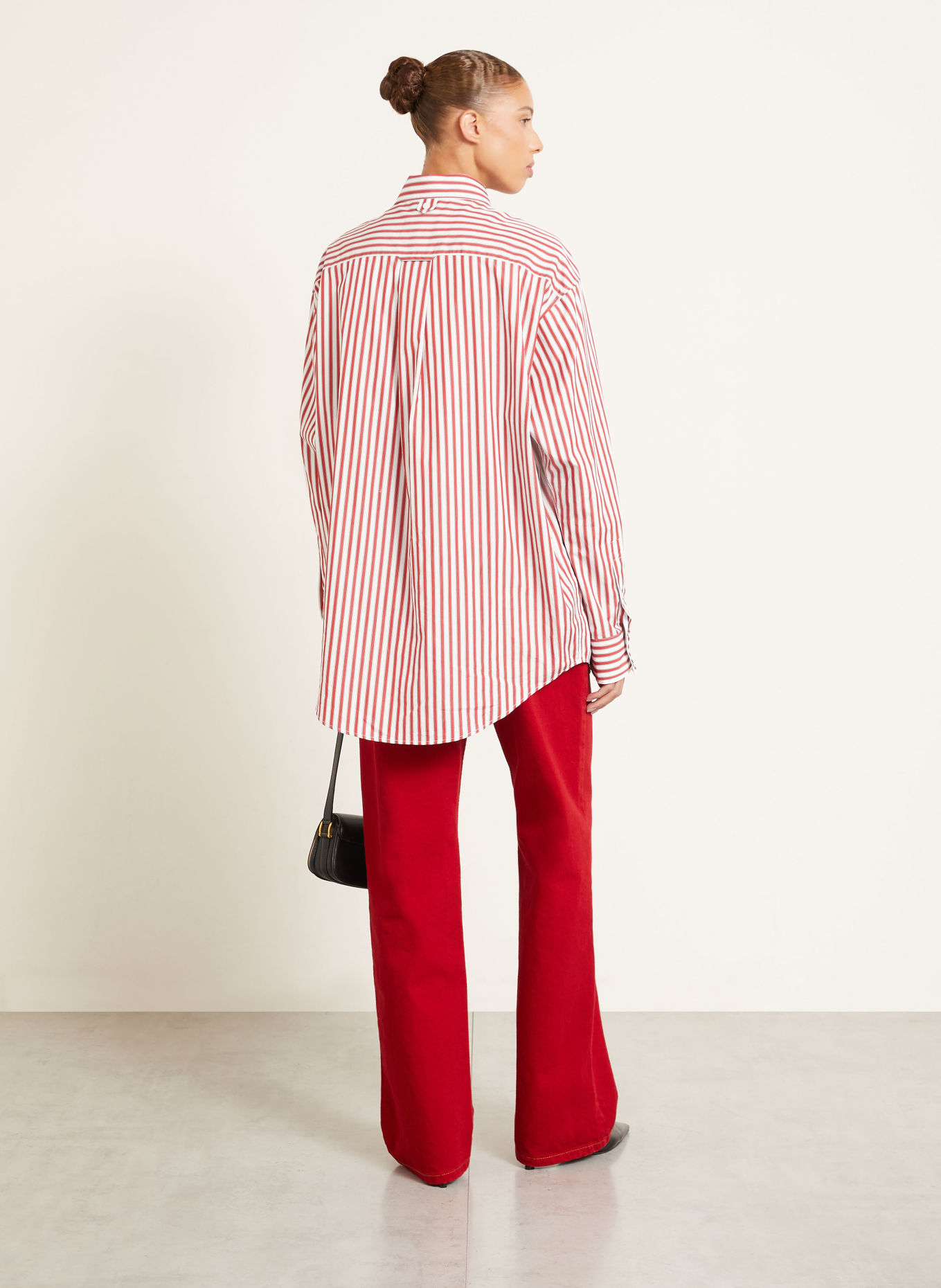 AMI PARIS Bluzka koszulowa w stylu oversize: CZERWONY / BIAŁY