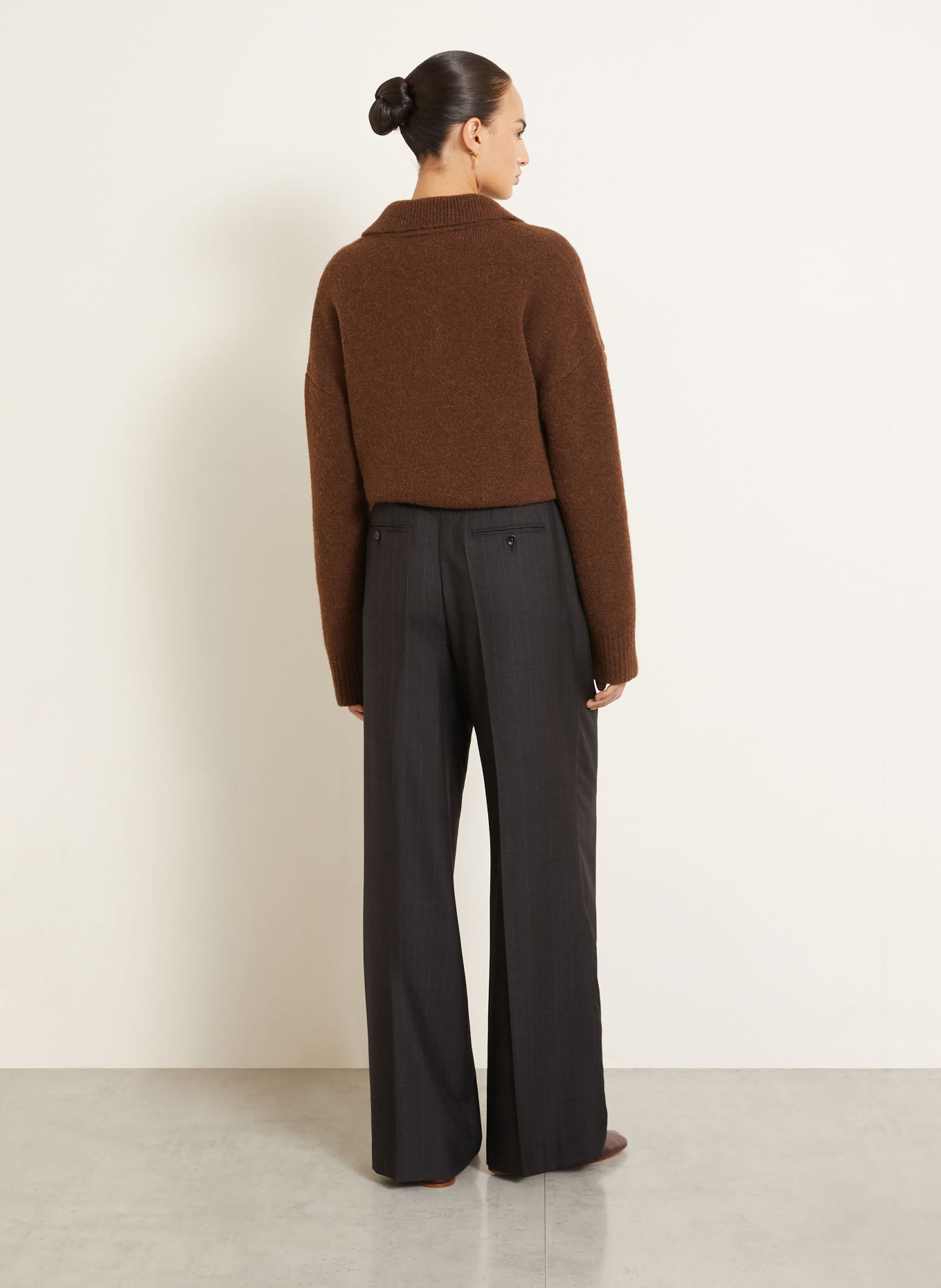 AMI PARIS Marlene-broek: DONKERGRIJS / LICHTBRUIN / BRUIN