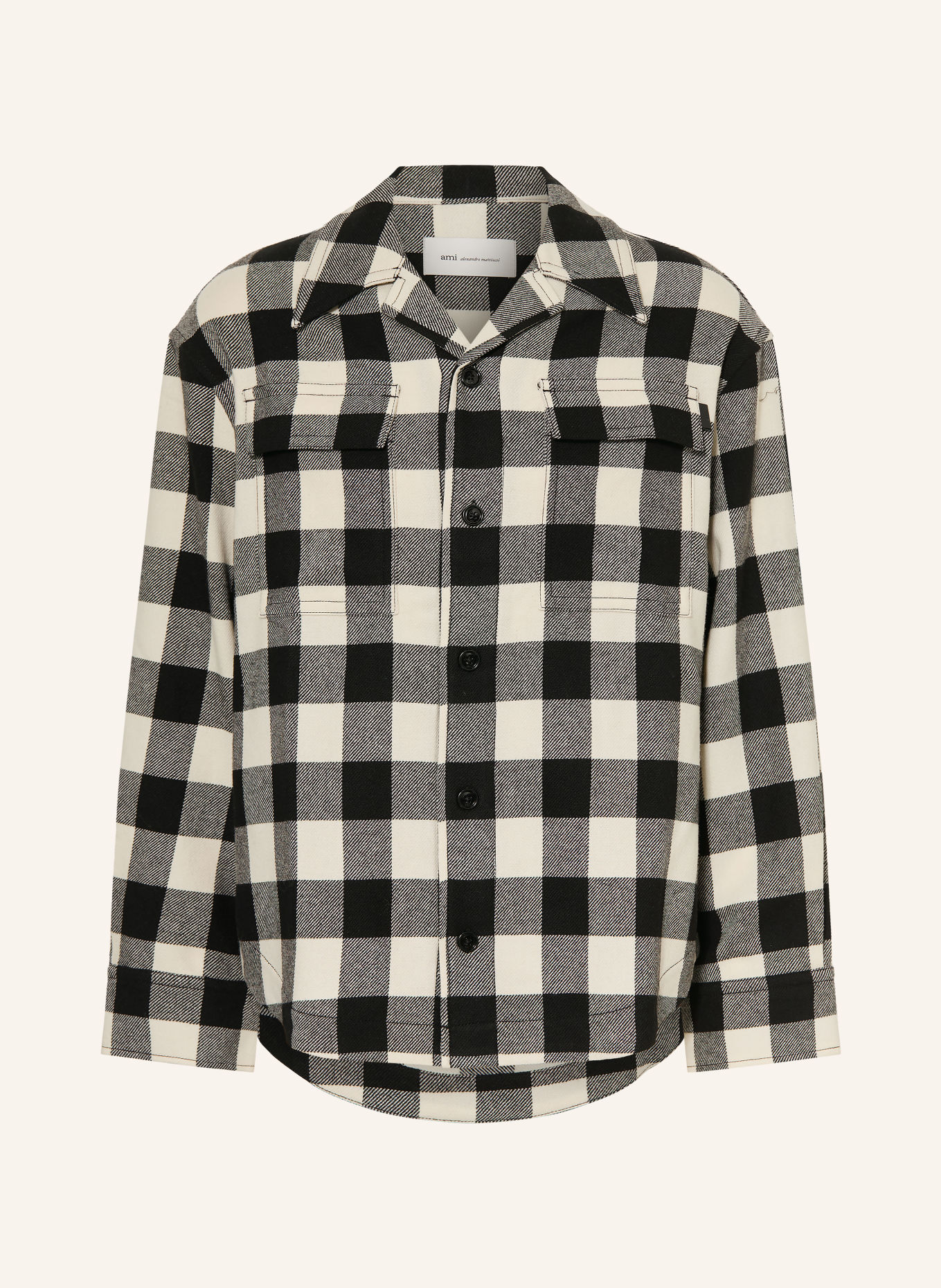 AMI PARIS Overjacket: ZWART / ECRU