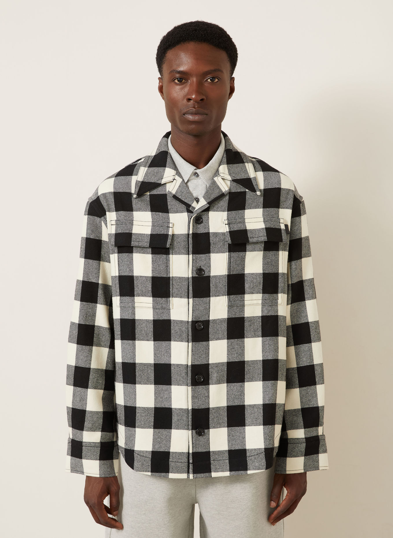 AMI PARIS Overjacket: ZWART / ECRU