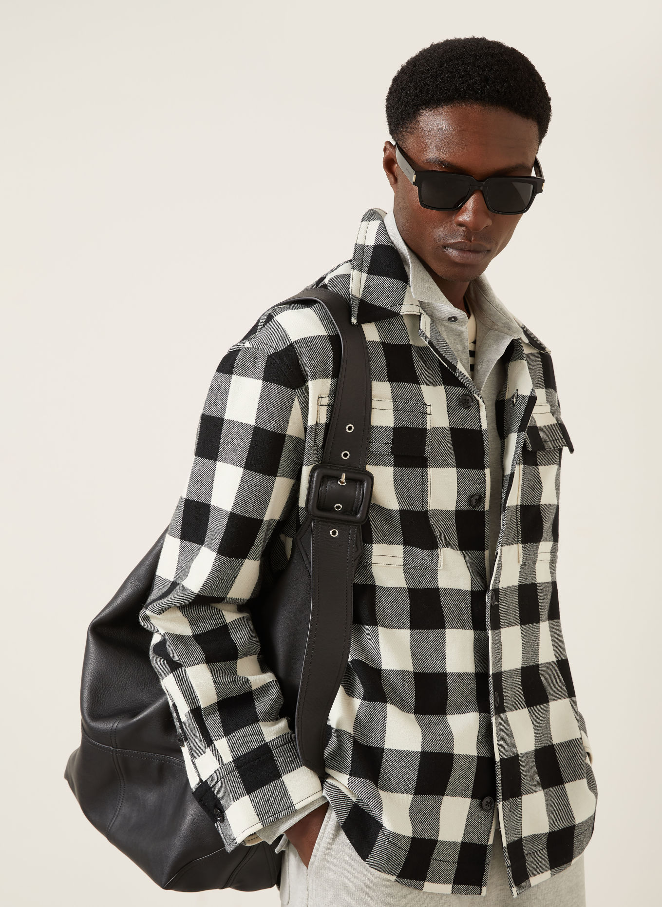 AMI PARIS Overjacket: ZWART / ECRU