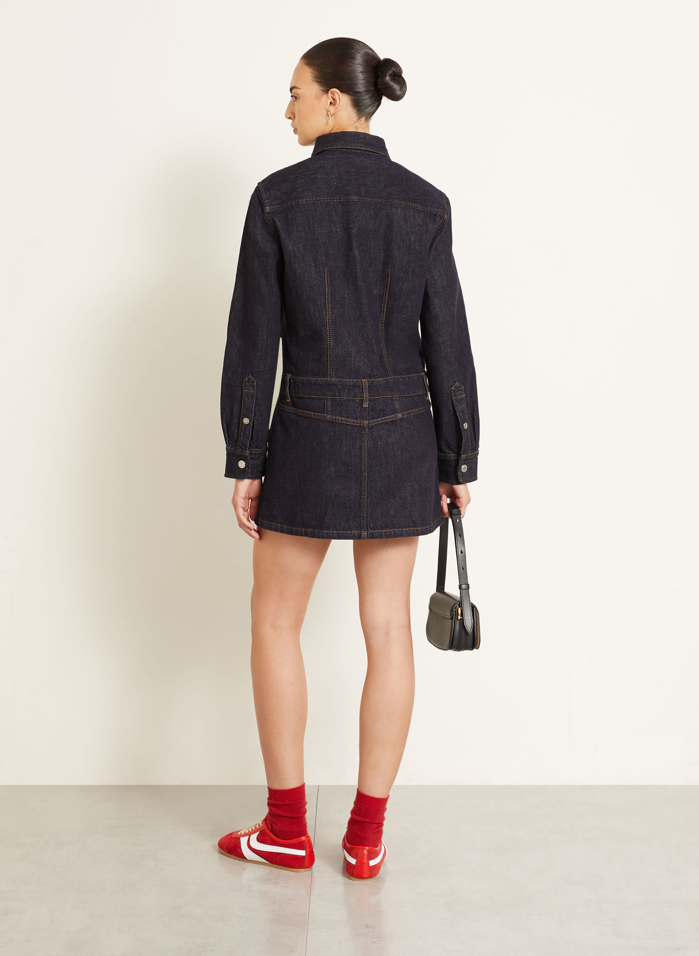 AMI PARIS Jeansjurk: DONKERBLAUW
