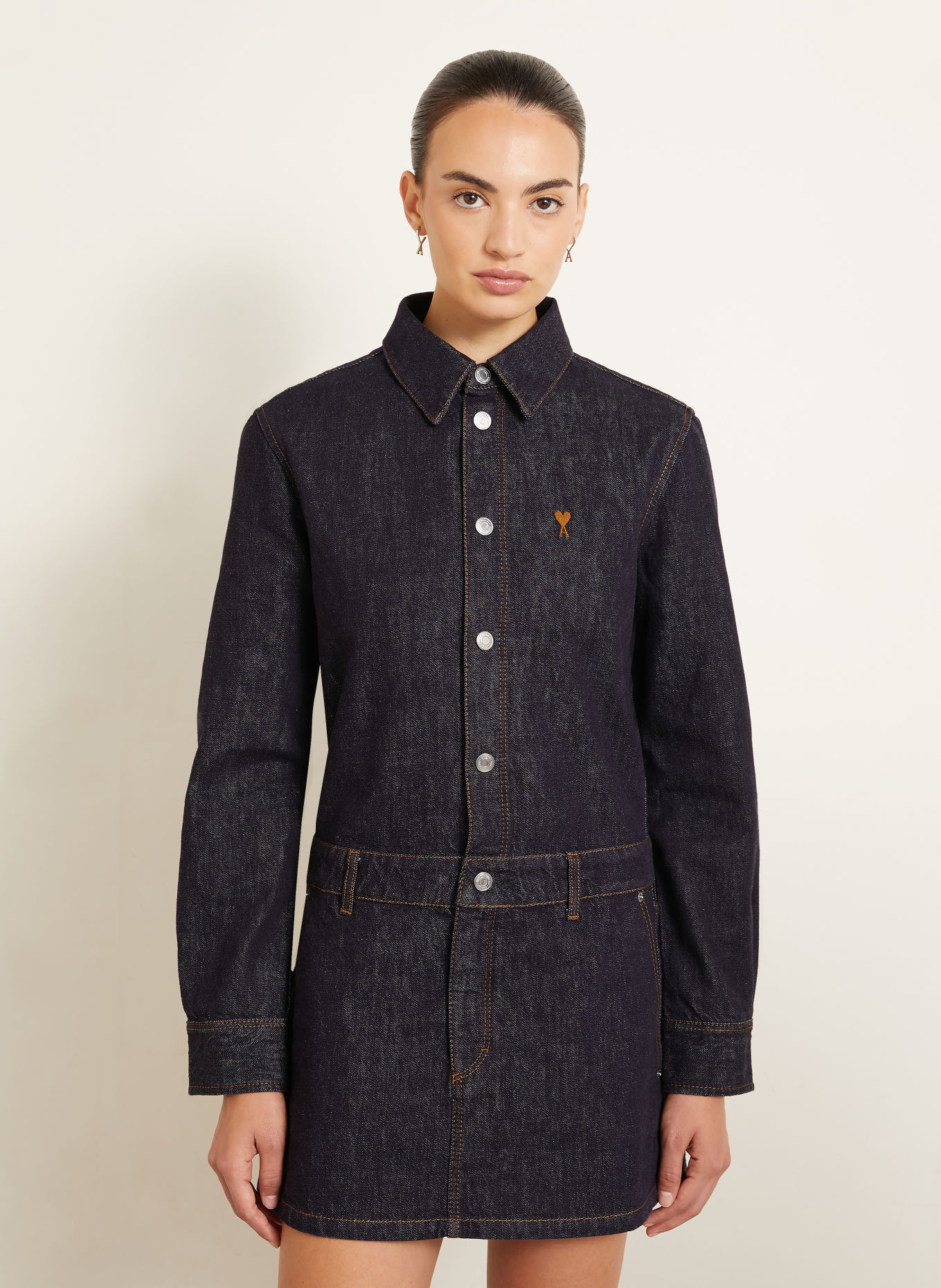 AMI PARIS Jeansjurk: DONKERBLAUW