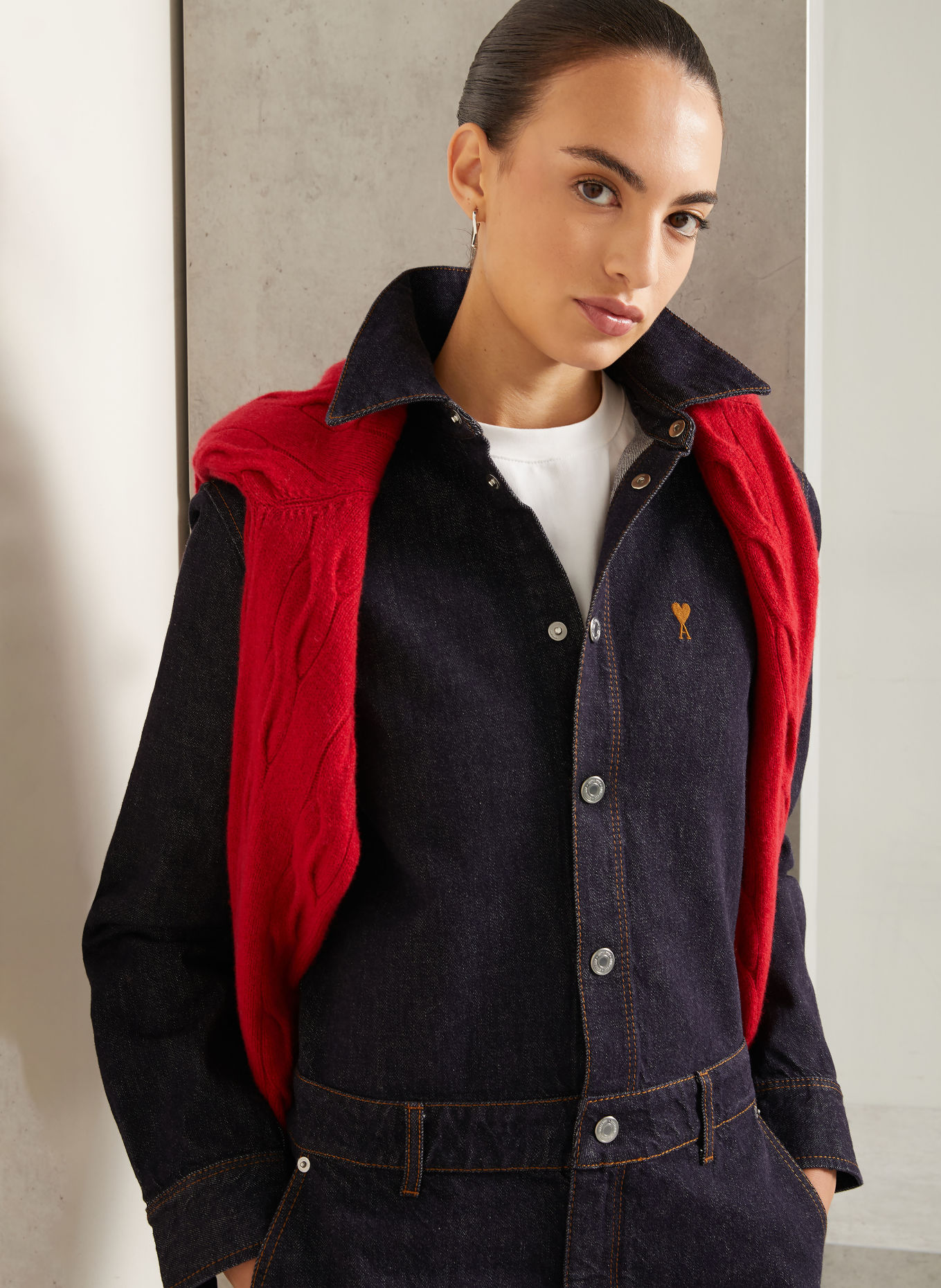 AMI PARIS Jeansjurk: DONKERBLAUW