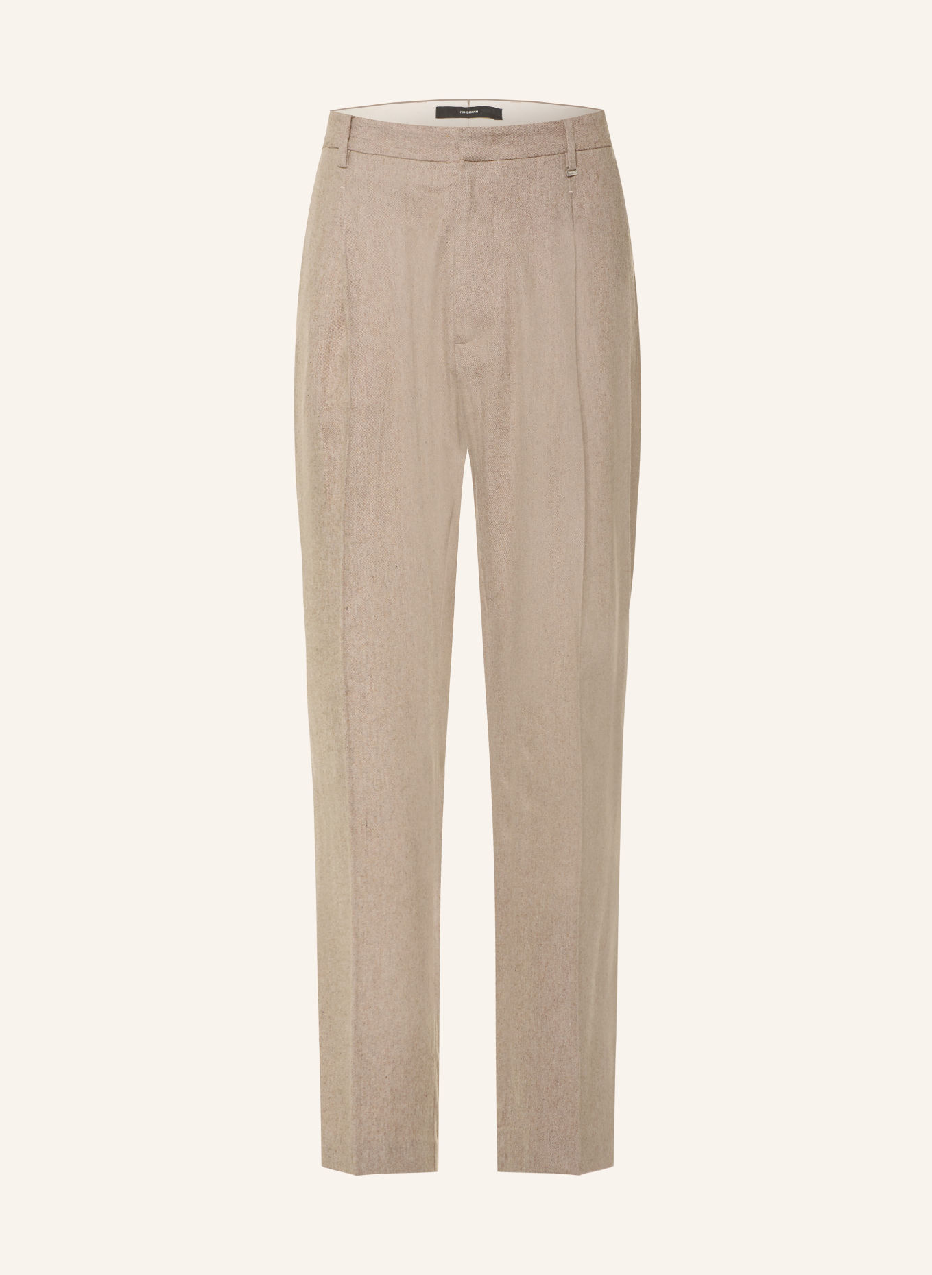 I'M BRIAN Flanellen broek, regular fit: 0025 beige