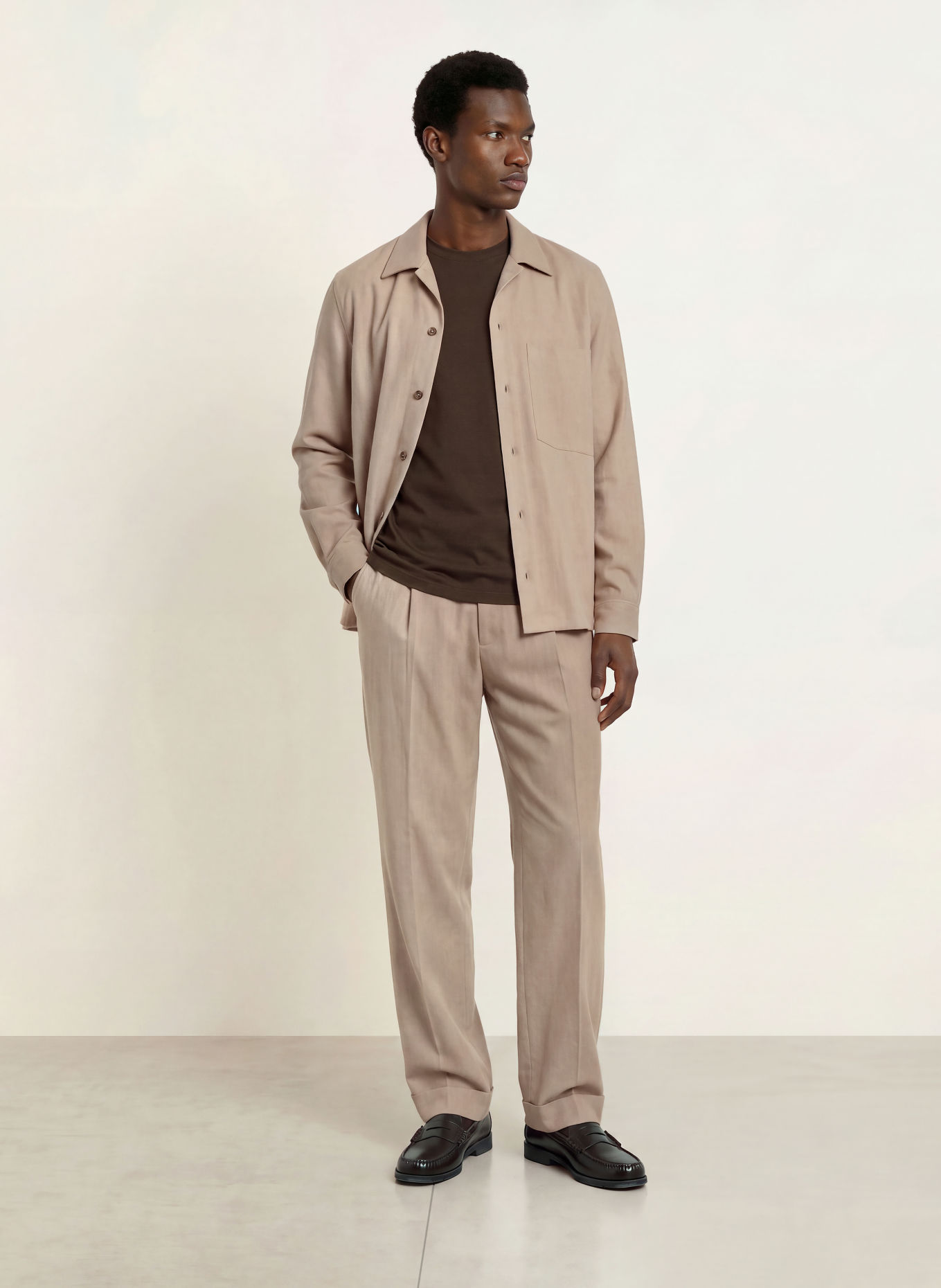 I'M BRIAN Regular-Fit Flannel Pants: 0025 beige