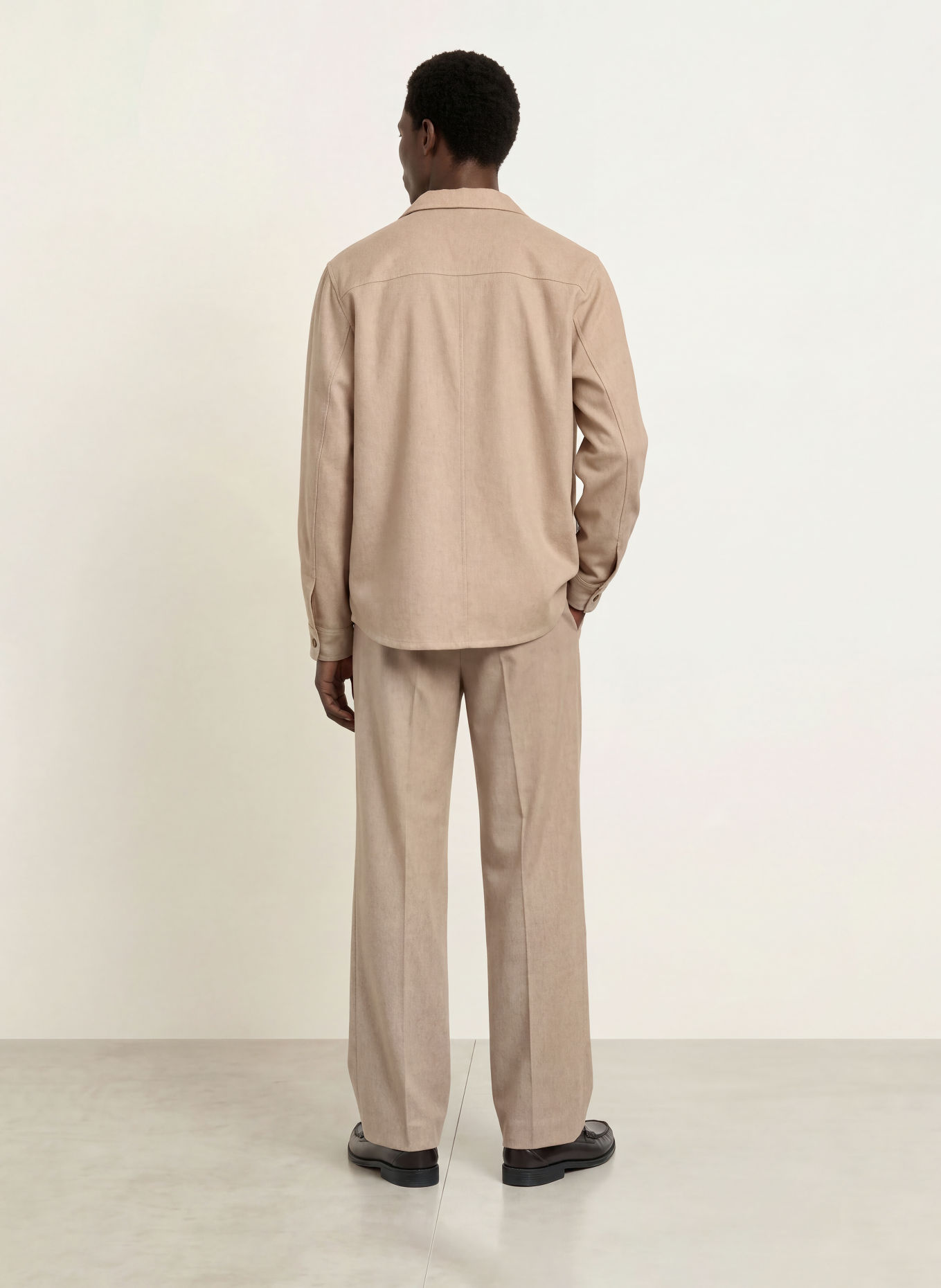 I'M BRIAN Flanellen broek, regular fit: 0025 beige