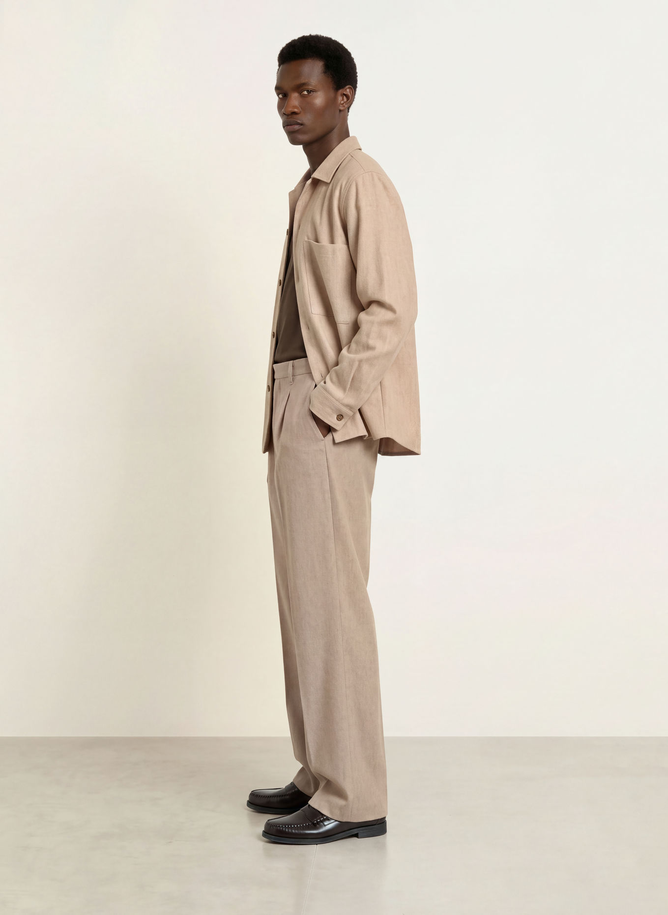 I'M BRIAN Flanellen broek, regular fit: 0025 beige